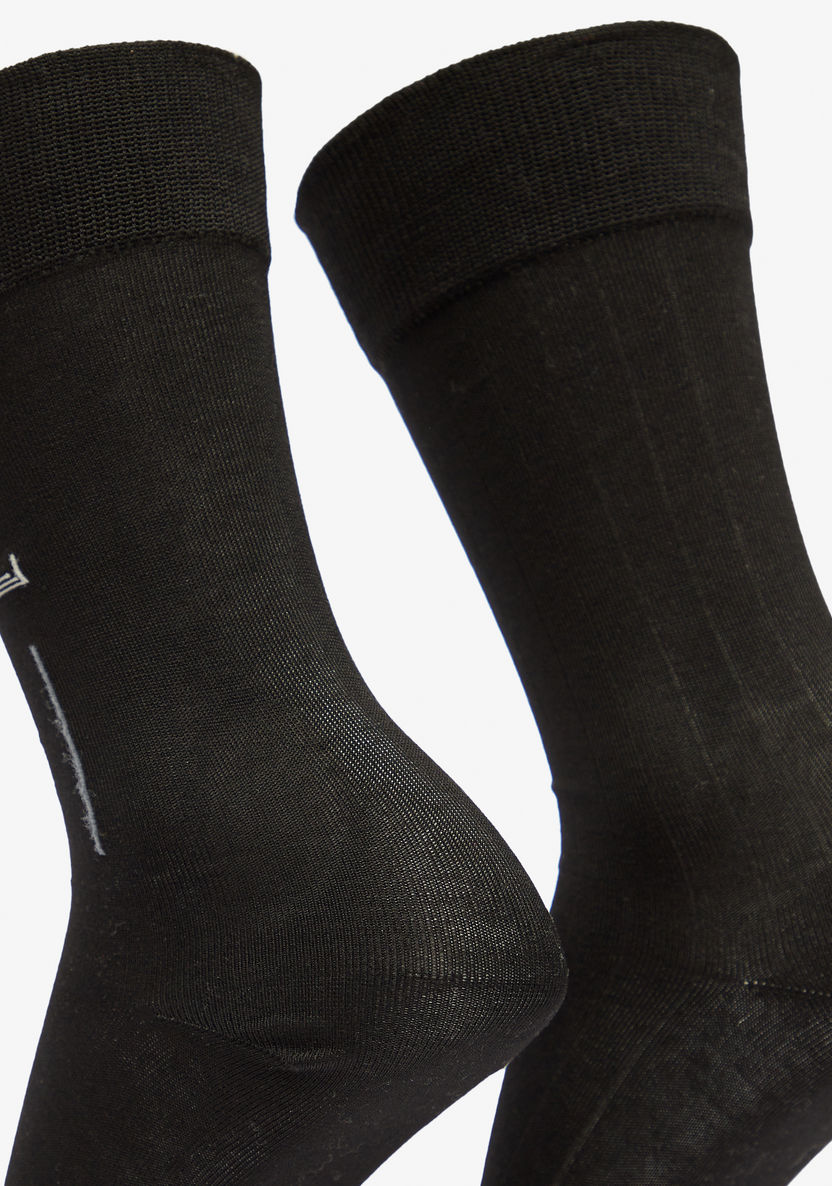 Duchini Textured Crew Length Socks - Set of 2-Men%27s Socks-image-1