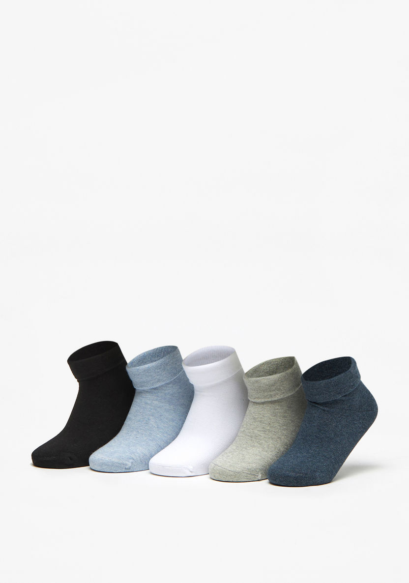 Juniors Solid Ankle Length Socks - Set of 5-Boy%27s Socks-image-0