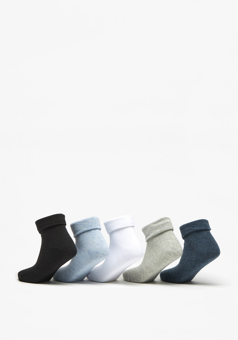 Juniors Solid Ankle Length Socks - Set of 5-Boy%27s Socks-image-2