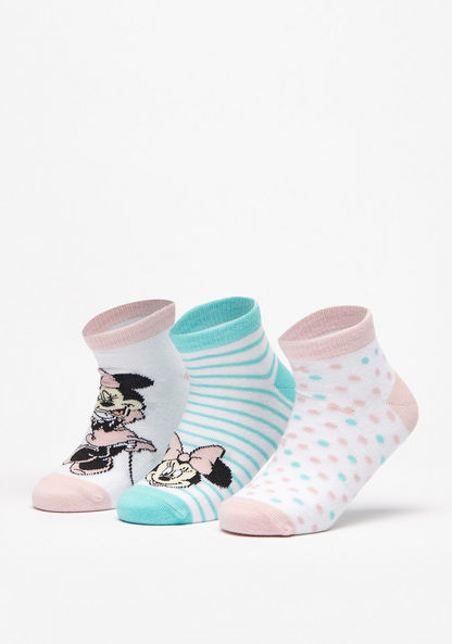 Set of 3 - Disney Minnie Mouse Print Ankle Length Socks