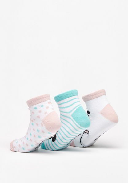 Set of 3 - Disney Minnie Mouse Print Ankle Length Socks