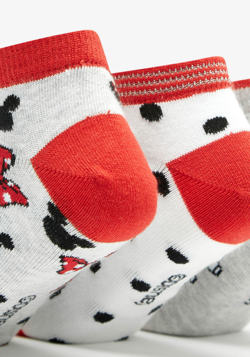Disney Minnie Mouse Print Ankle Length Socks - Set of 3-Girl%27s Socks & Tights-image-1