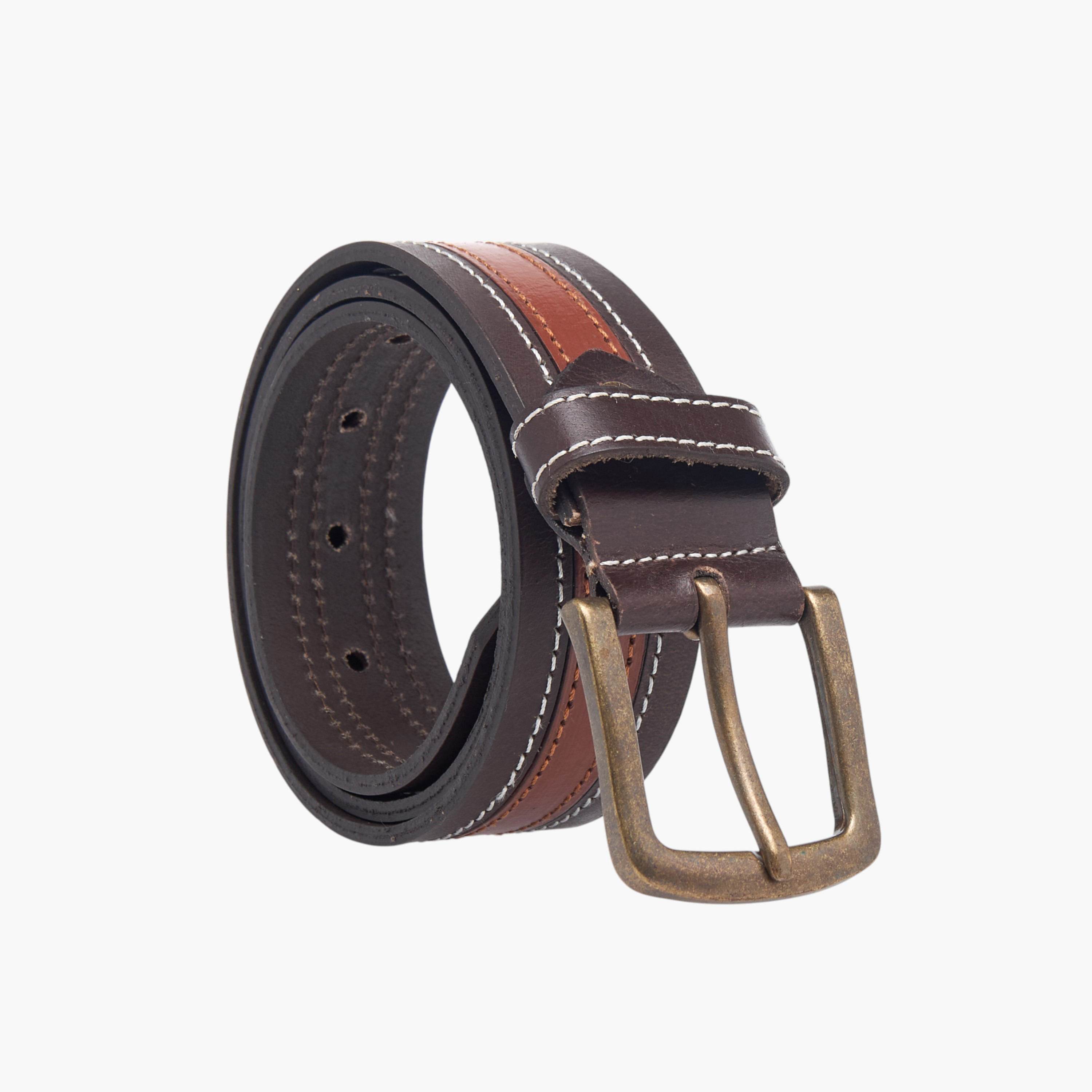 Lee Cooper Colourblock Belt with Pin Buckle Closure-men-beltsandwallets-belts-image-1