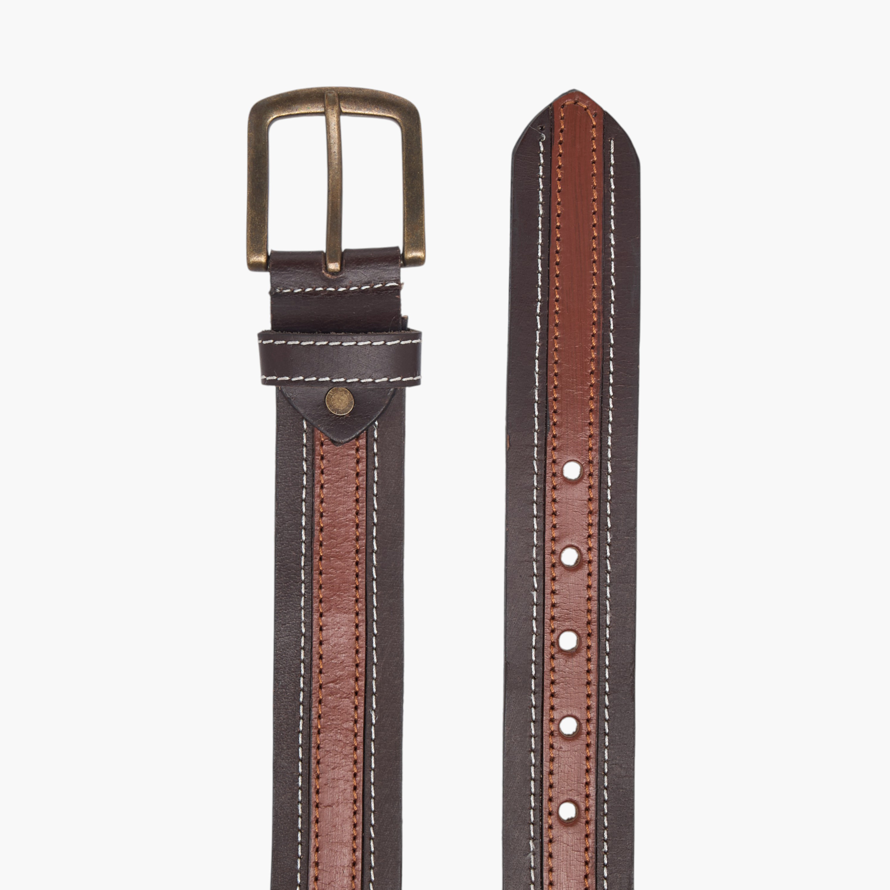 Lee Cooper Colourblock Belt with Pin Buckle Closure-men-beltsandwallets-belts-image-4