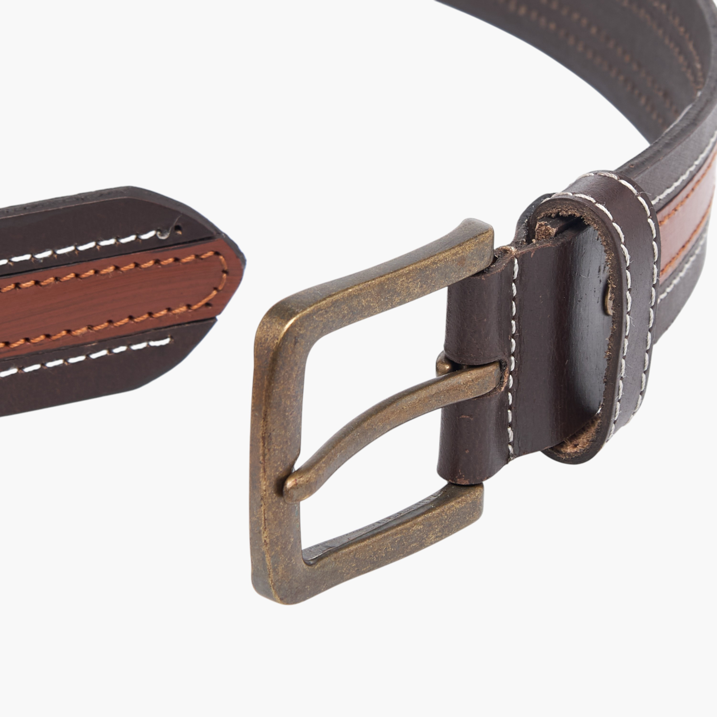 Lee Cooper Colourblock Belt with Pin Buckle Closure-men-beltsandwallets-belts-image-5