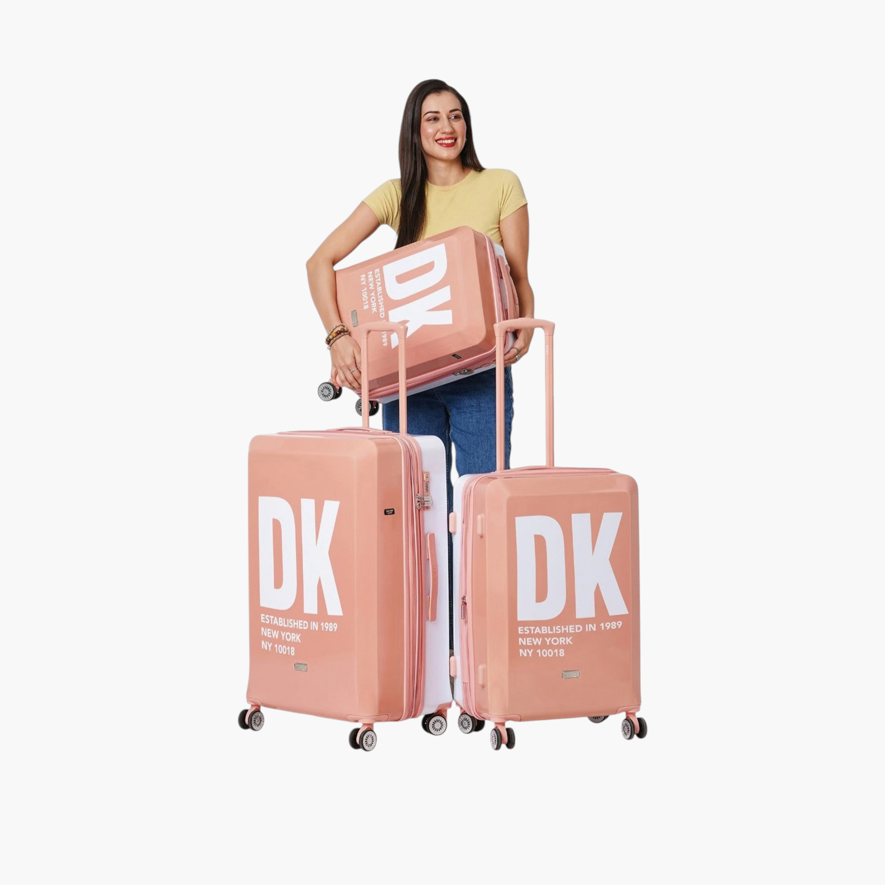 شنطة ترولي صلبة بمقبض قابل للسحب وطبعات شعار من دي كيه إن واي-travel-luggagesandbags-luggage-image-10