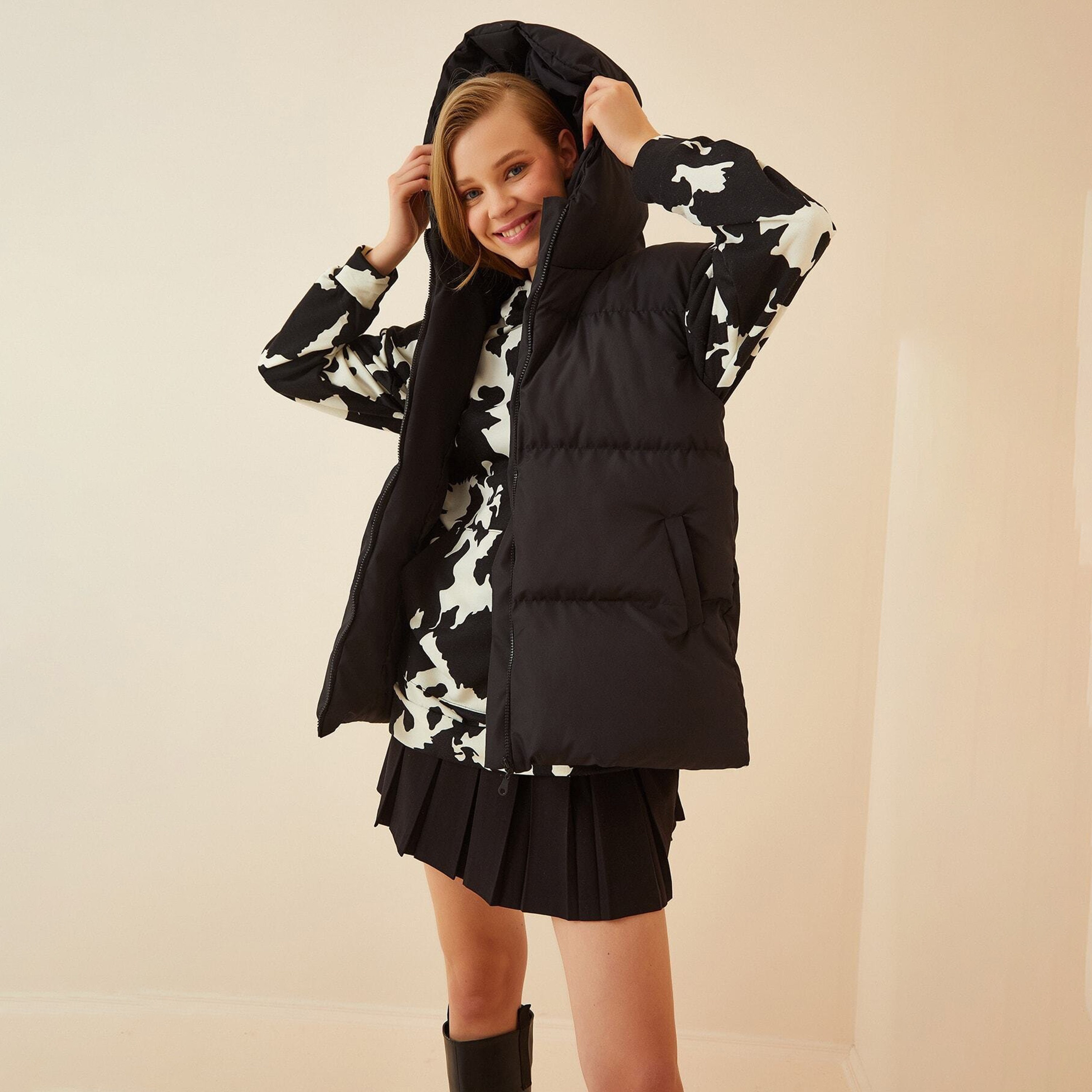 فيست جاكيت نسائي بقلنسوة من هابينيس اسطنبول-women-winterwear-hoodiesandsweatshirts-hoodies-image-3