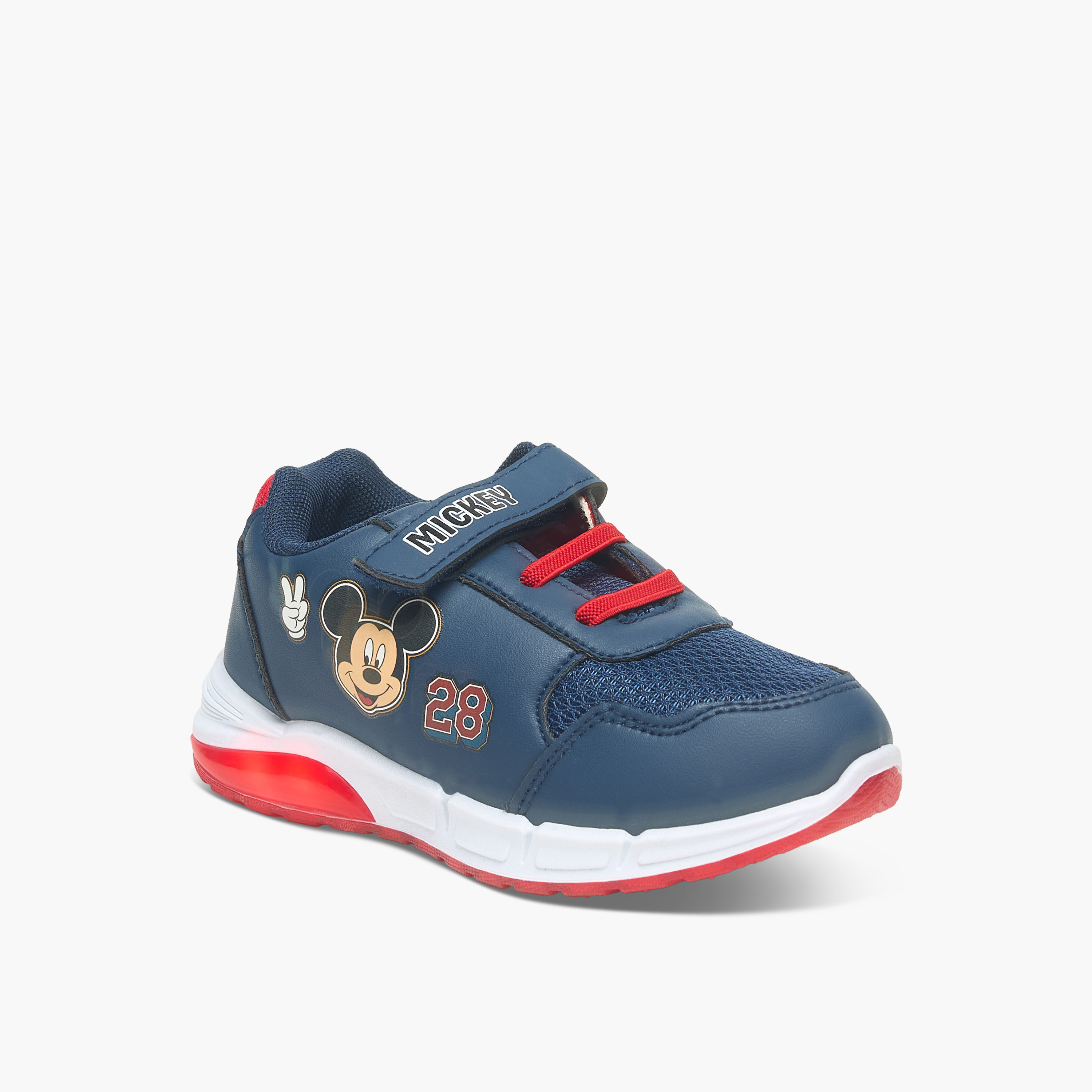 Disney Mickey Mouse Print Sneakers with Hook and Loop Closure-boys-shoes-sneakers-image-1