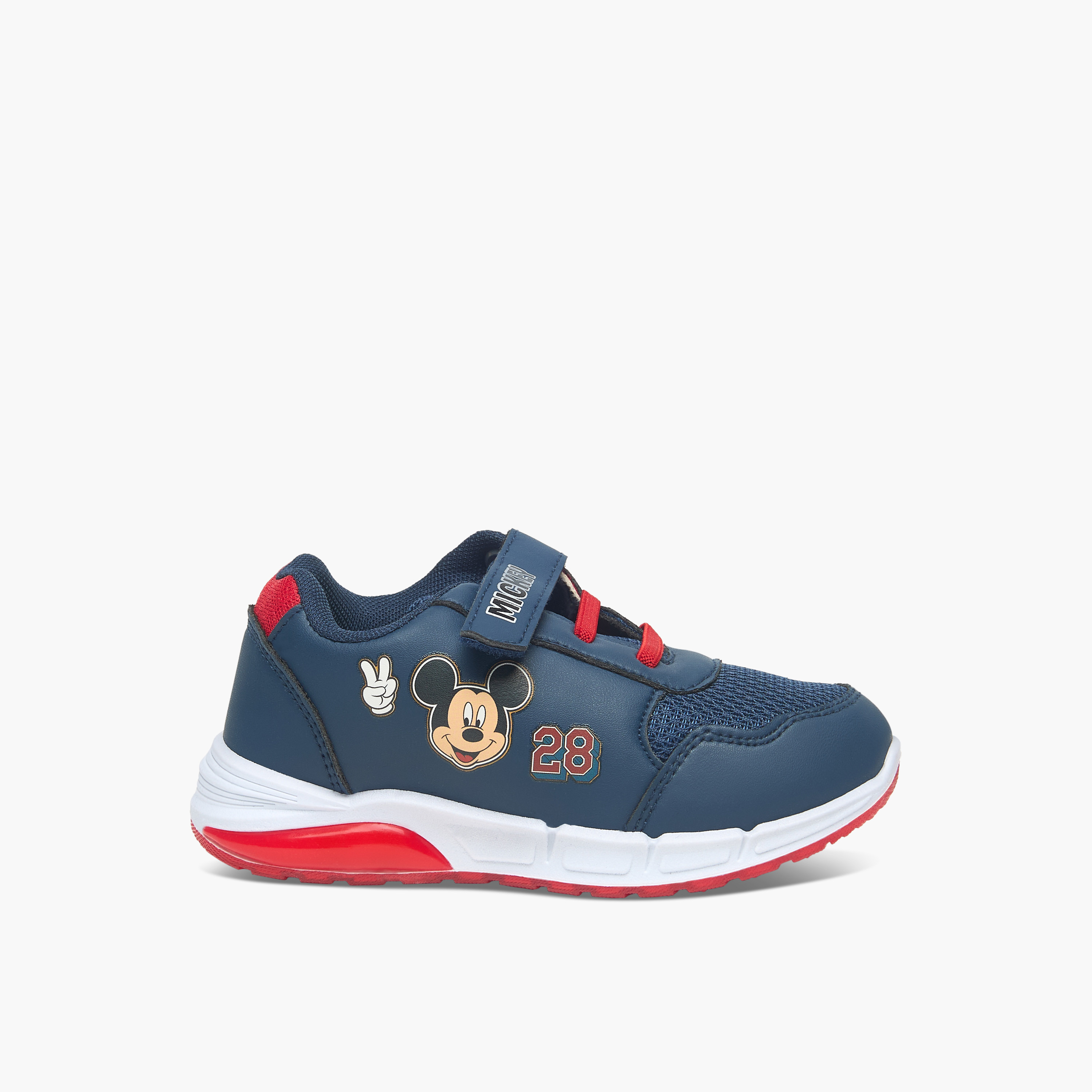 Disney Mickey Mouse Print Sneakers with Hook and Loop Closure-boys-shoes-sneakers-image-3