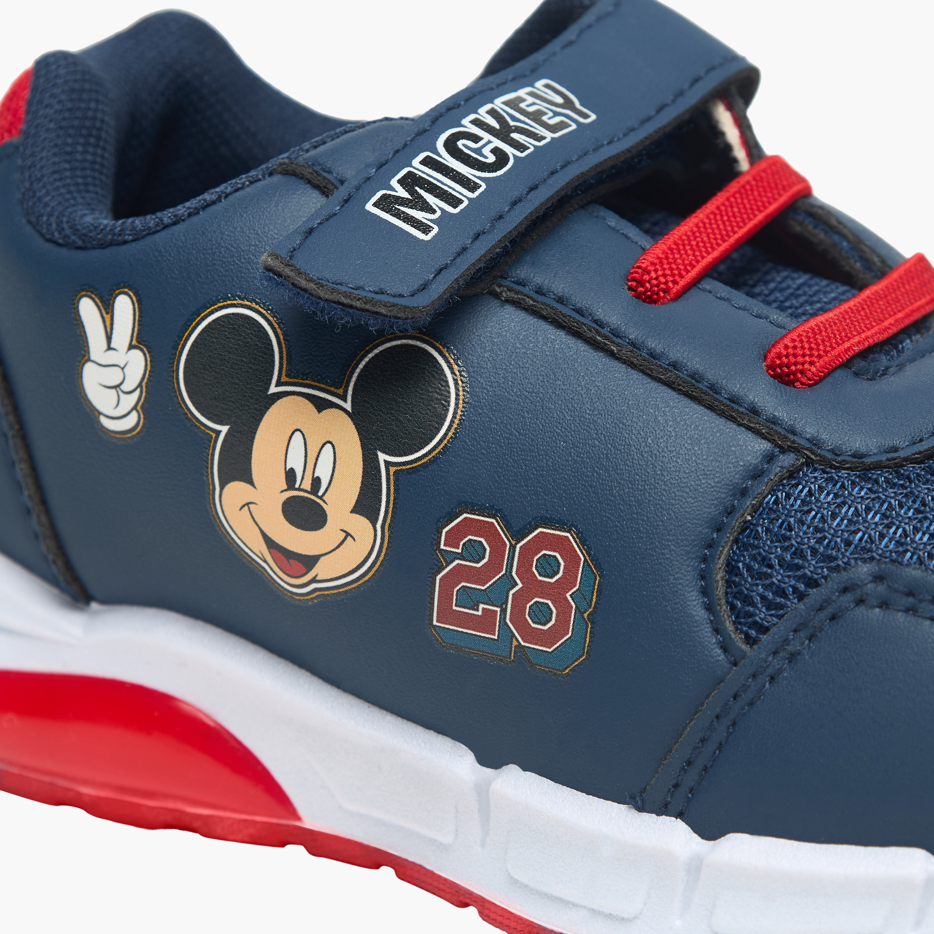 Disney Mickey Mouse Print Sneakers with Hook and Loop Closure-boys-shoes-sneakers-image-4