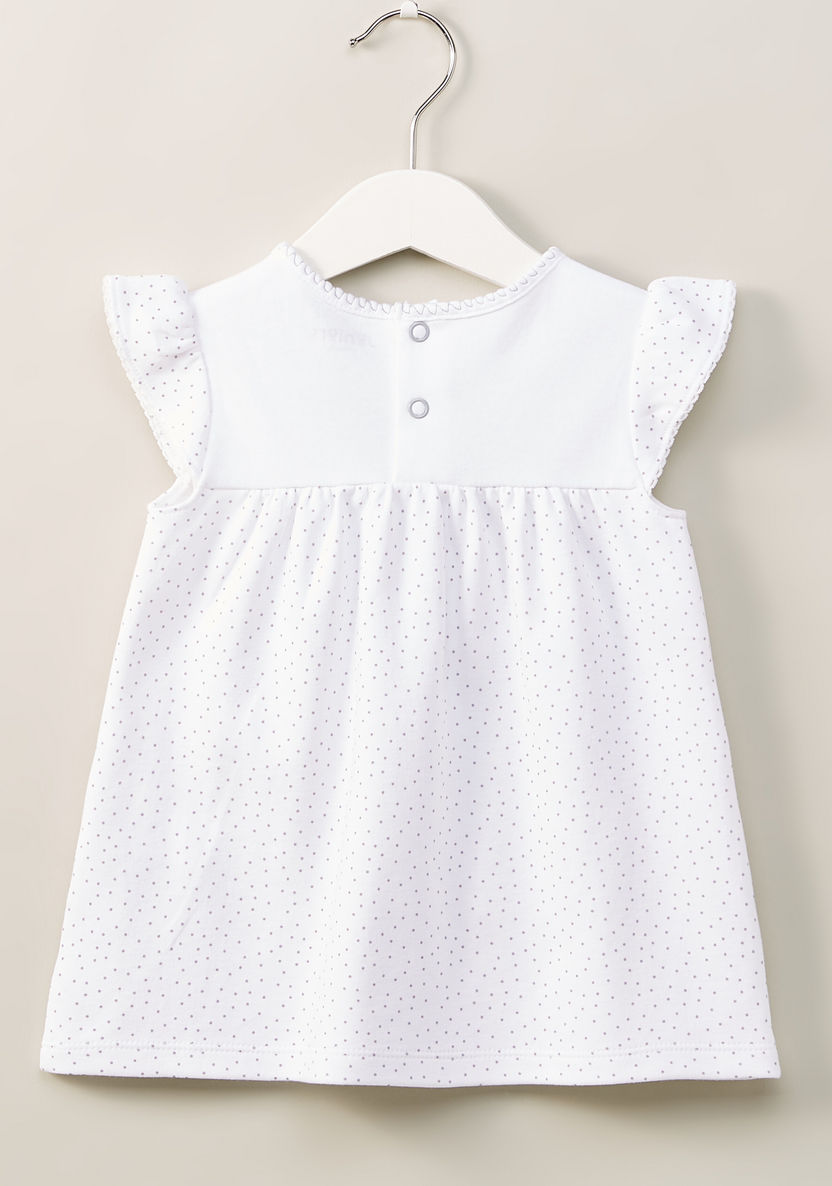 Juniors Polka Dots Print Dress with Cap Sleeves-Dresses%2C Gowns and Frocks-image-2