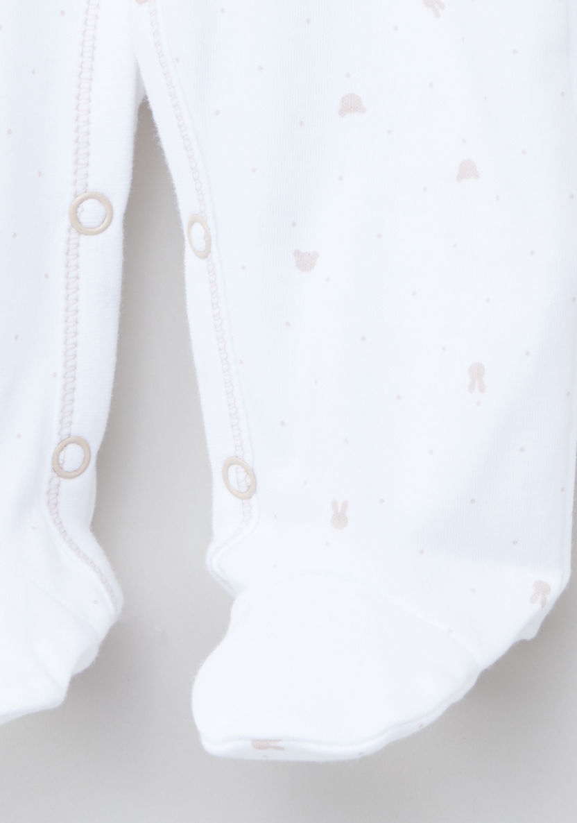 Juniors Bunny Printed Sleepsuit with Long Sleeves and Closed Feet-Sleepsuits-image-1