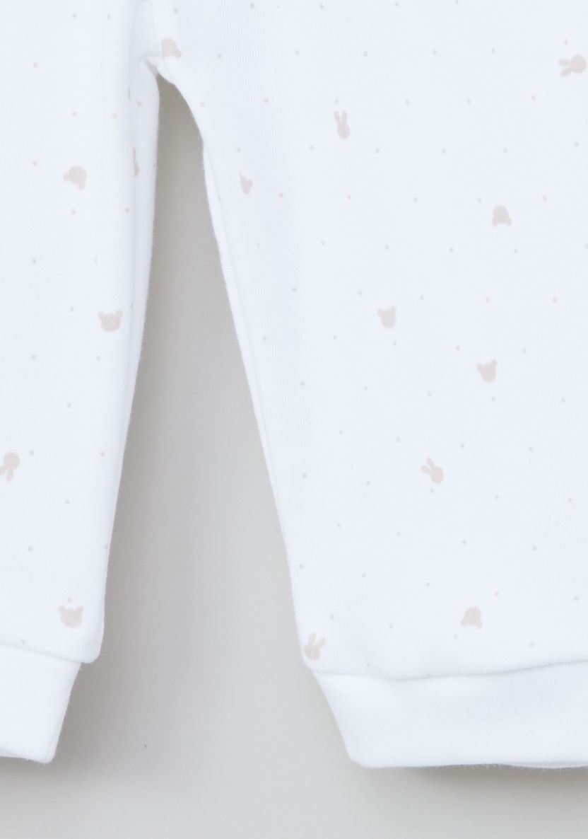 Juniors Bunny Printed Long Sleeves T-shirt with Cuff Pants-Pyjama Sets-image-4