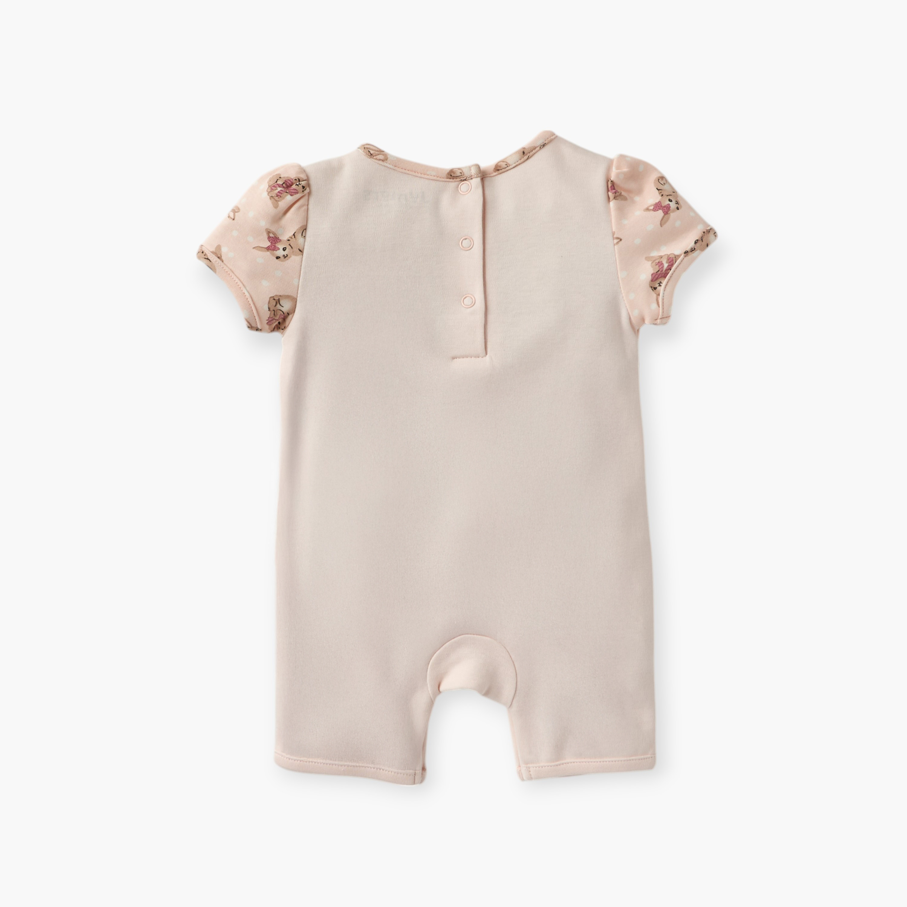 Juniors Bunny Print Romper with Short Sleeves-baby-girls-clothing-rompers-image-2