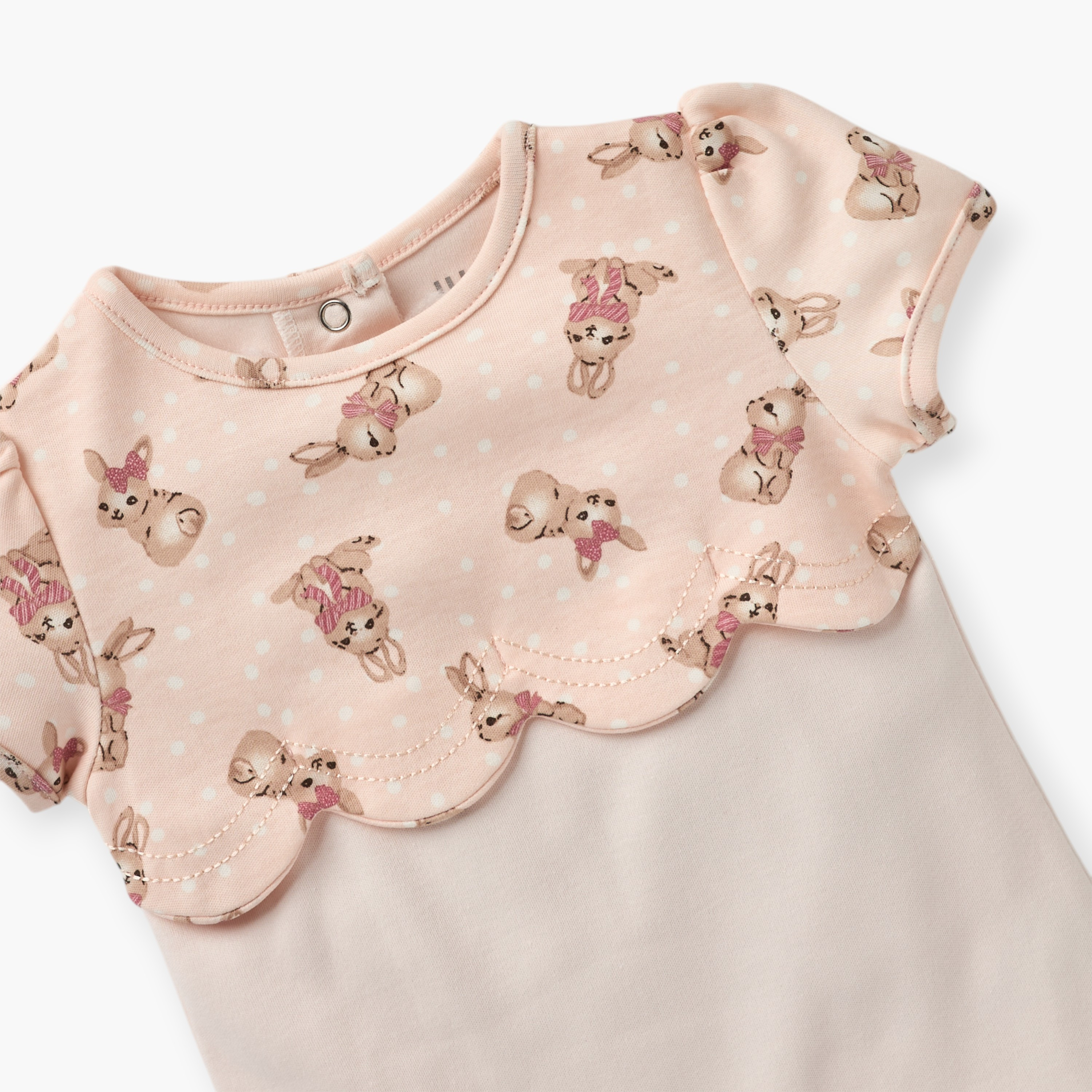 Juniors Bunny Print Romper with Short Sleeves-baby-girls-clothing-rompers-image-3