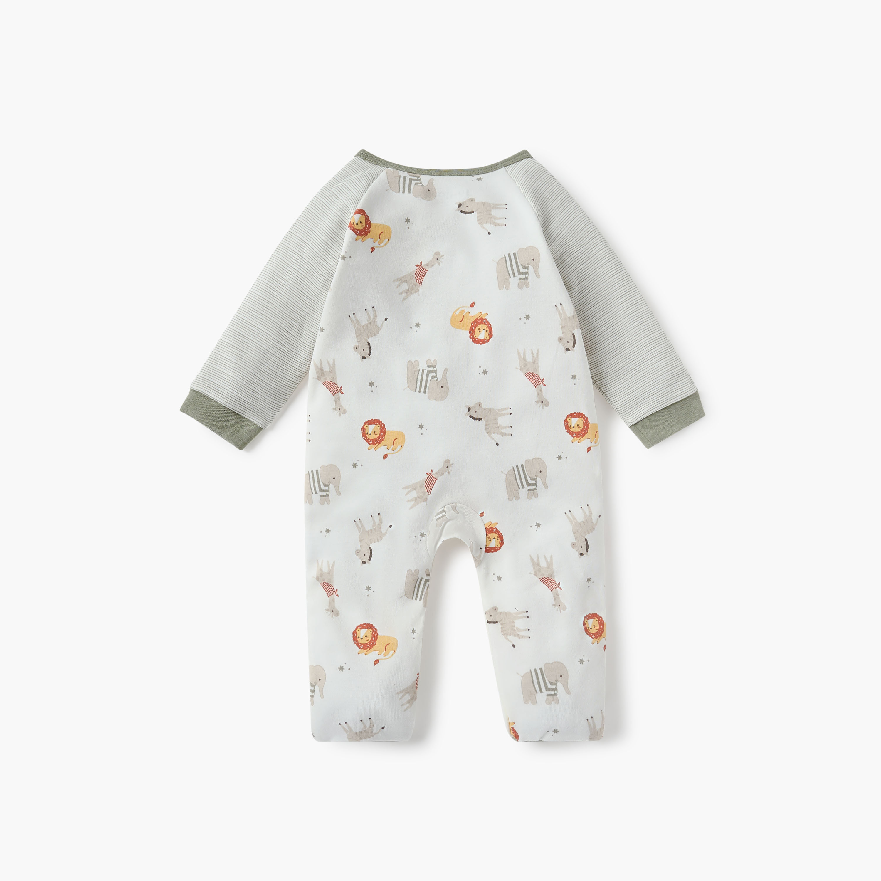 Juniors Animal Print Sleepsuit with Long Sleeves-baby-boys-clothing-nightwear-sleepsuits-image-2