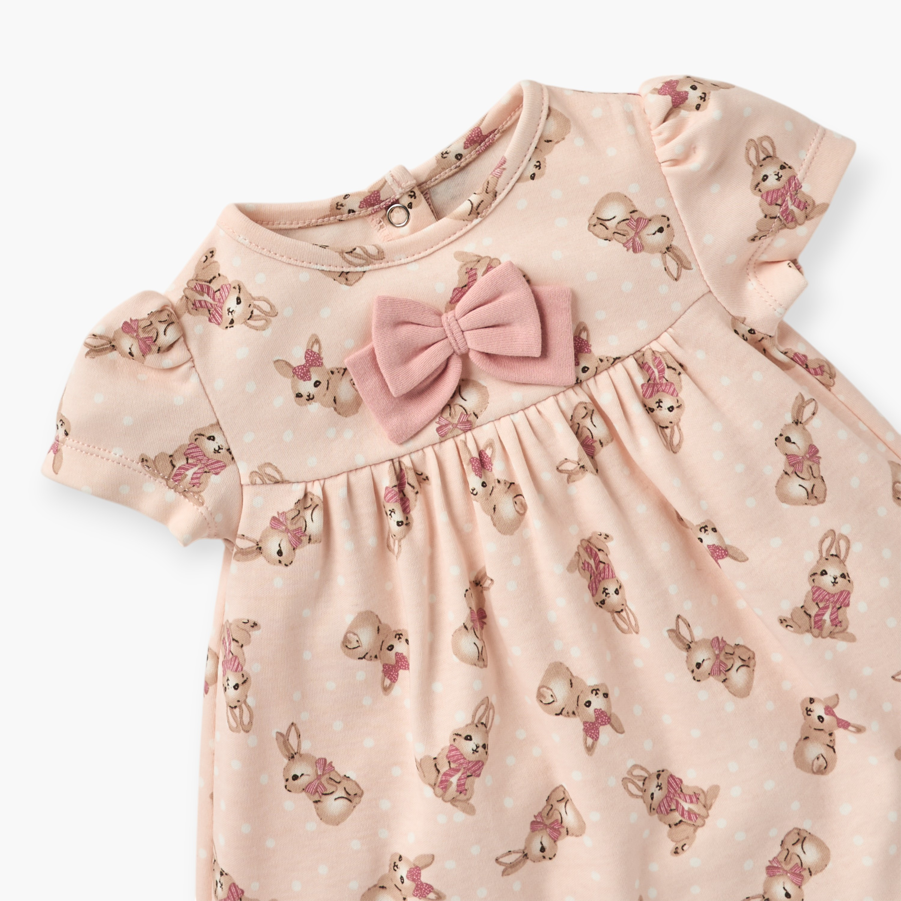 Juniors All-Over Bunny Print A-line Dress with Short Sleeves-baby-girls-clothing-dressesandjumpsuits-image-3