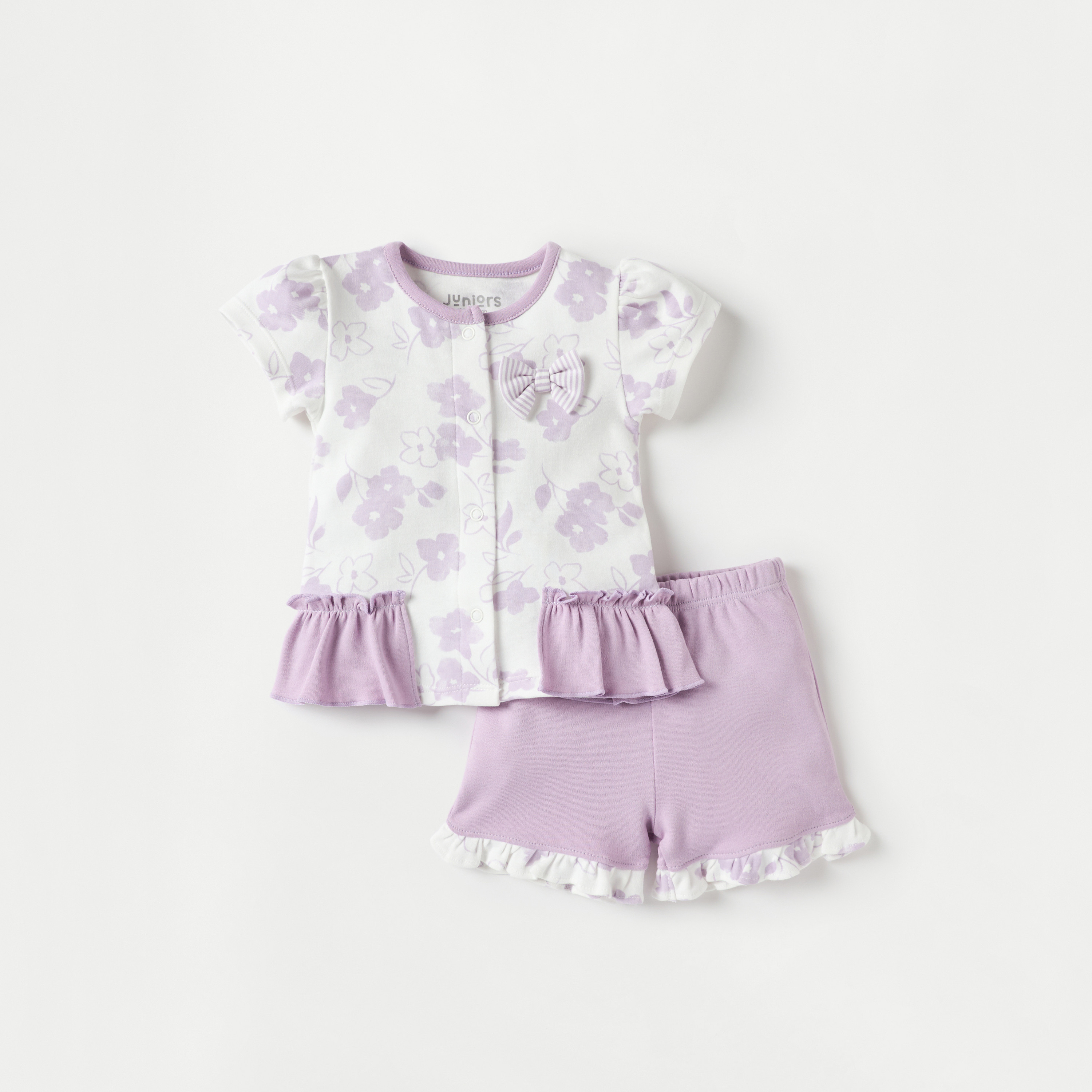 طقم شورت وبلوزة بطبعات زهور من جونيورز-baby-girls-clothing-setsandcoords-image-1