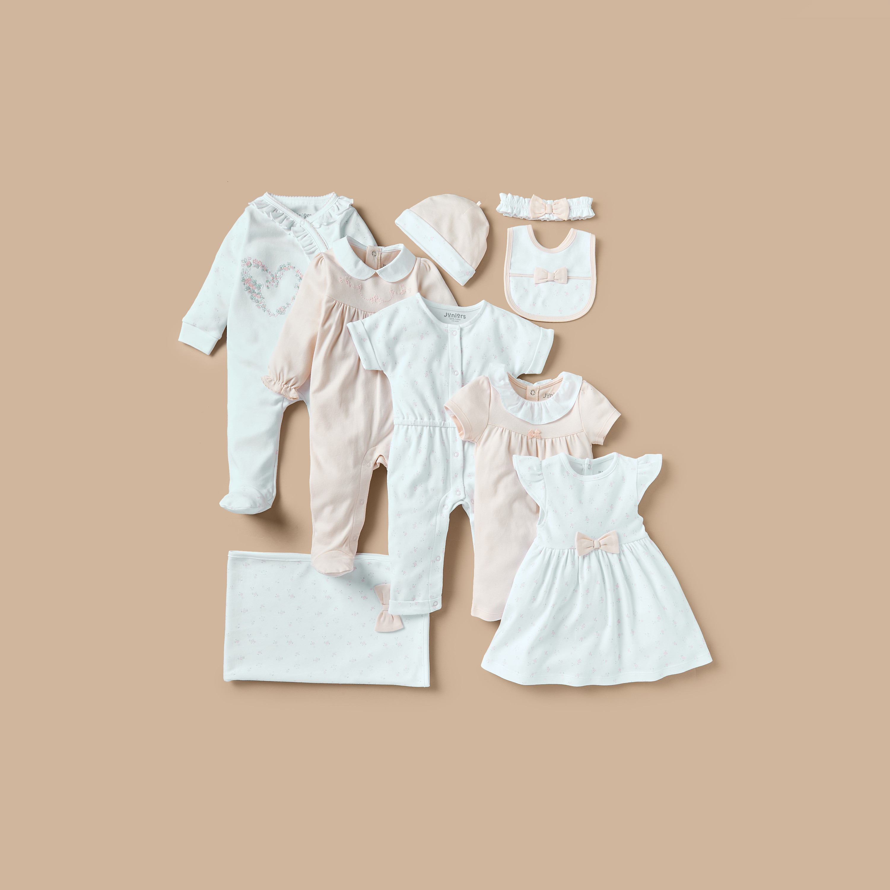 Juniors Solid Romer with Bow Accent and Short Sleeves-baby-girls-clothing-rompers-image-5