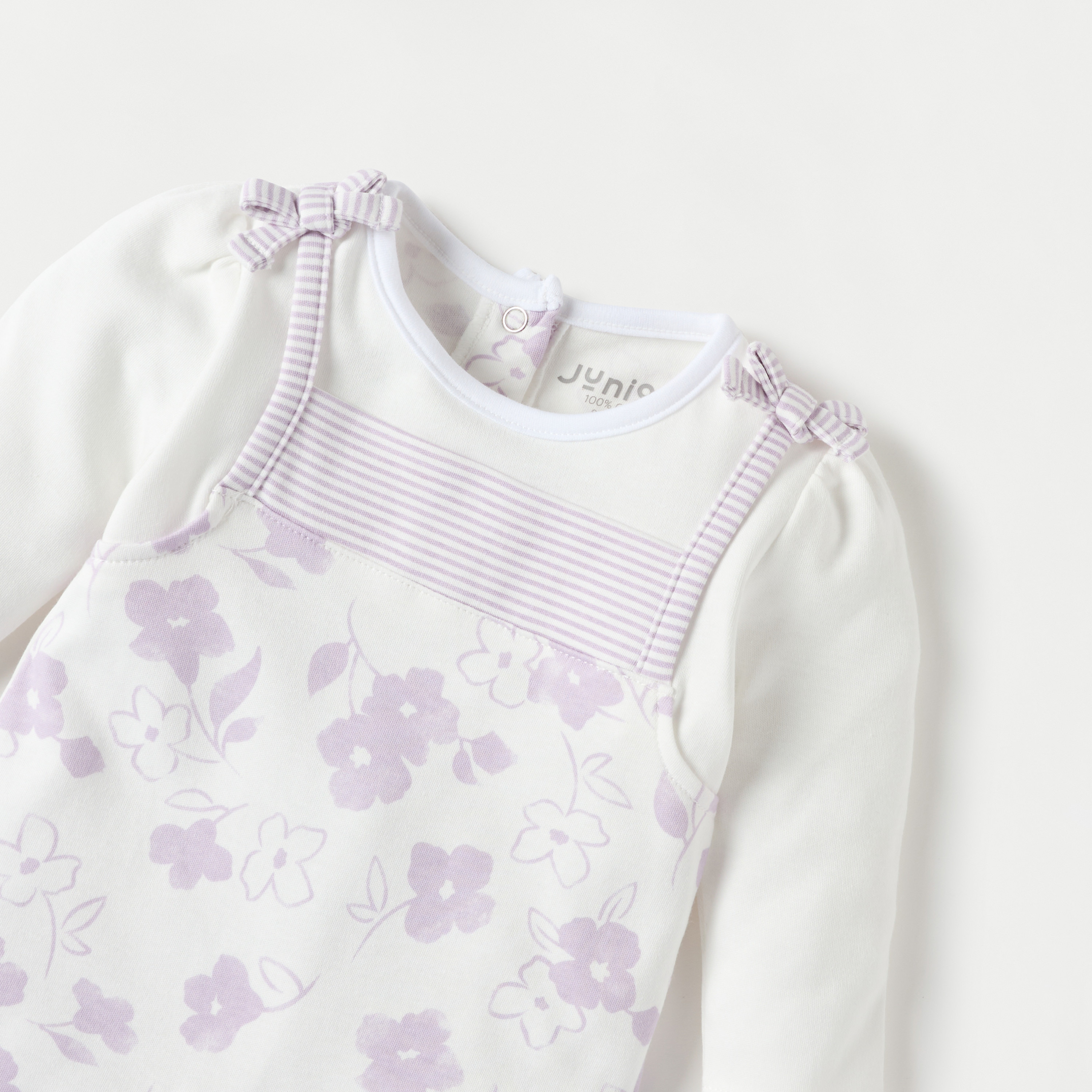 Juniors Floral Print Closed Foot Sleepsuit with Long Sleeves-baby-girls-clothing-nightwear-sleepsuits-image-3