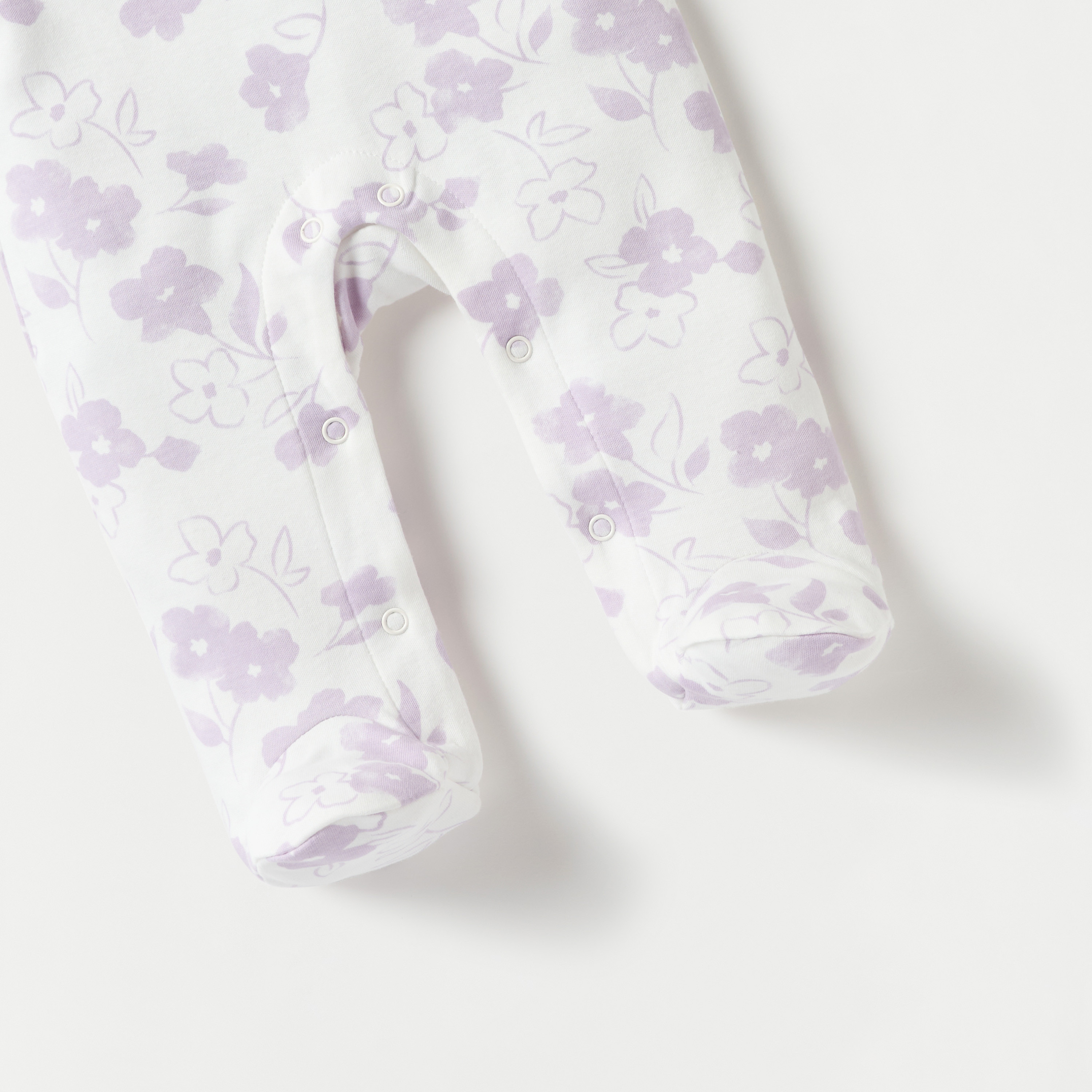Juniors Floral Print Closed Foot Sleepsuit with Long Sleeves-baby-girls-clothing-nightwear-sleepsuits-image-4