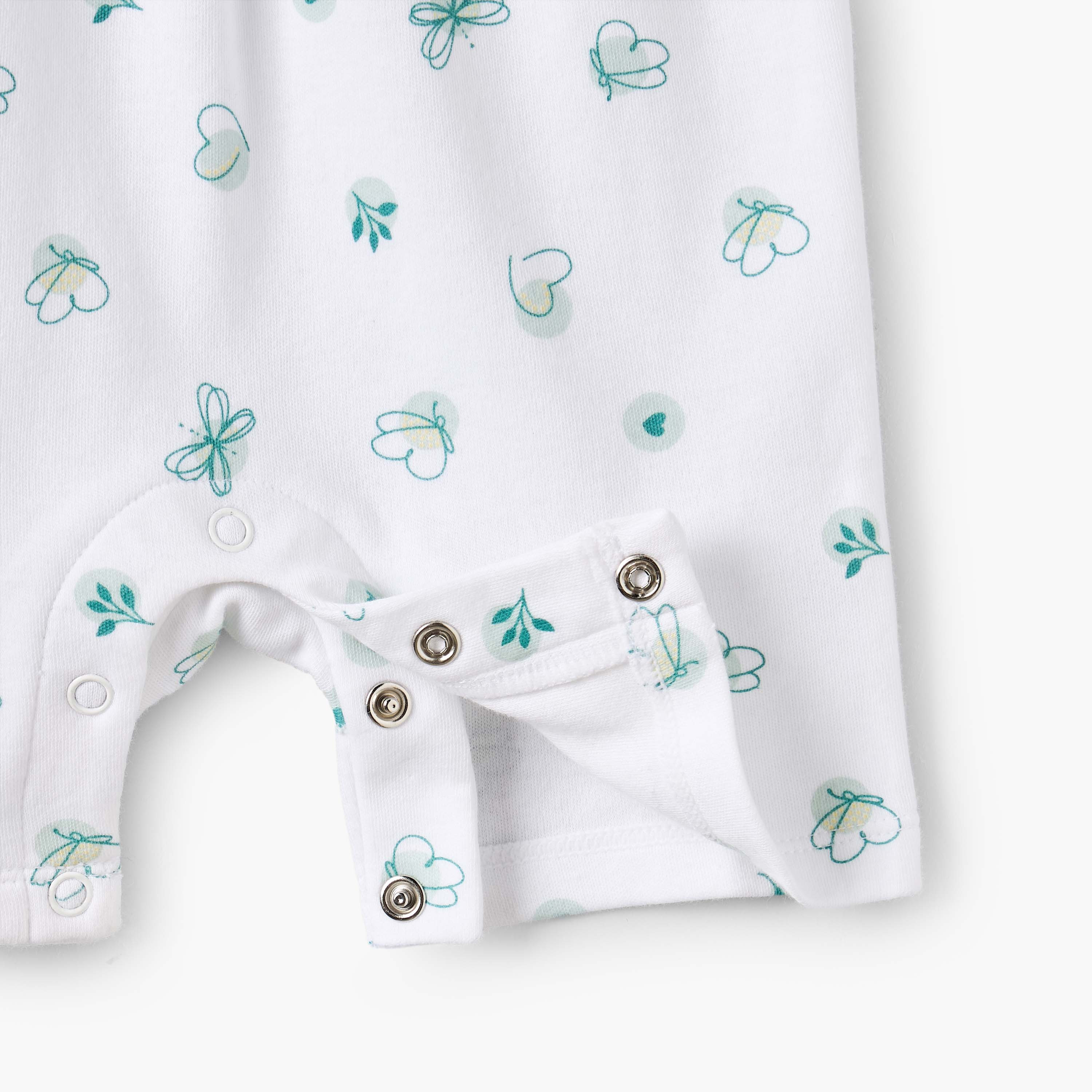 Juniors Round Neck Short Sleeves Romper with Butterfly Print-baby-girls-clothing-rompers-image-5