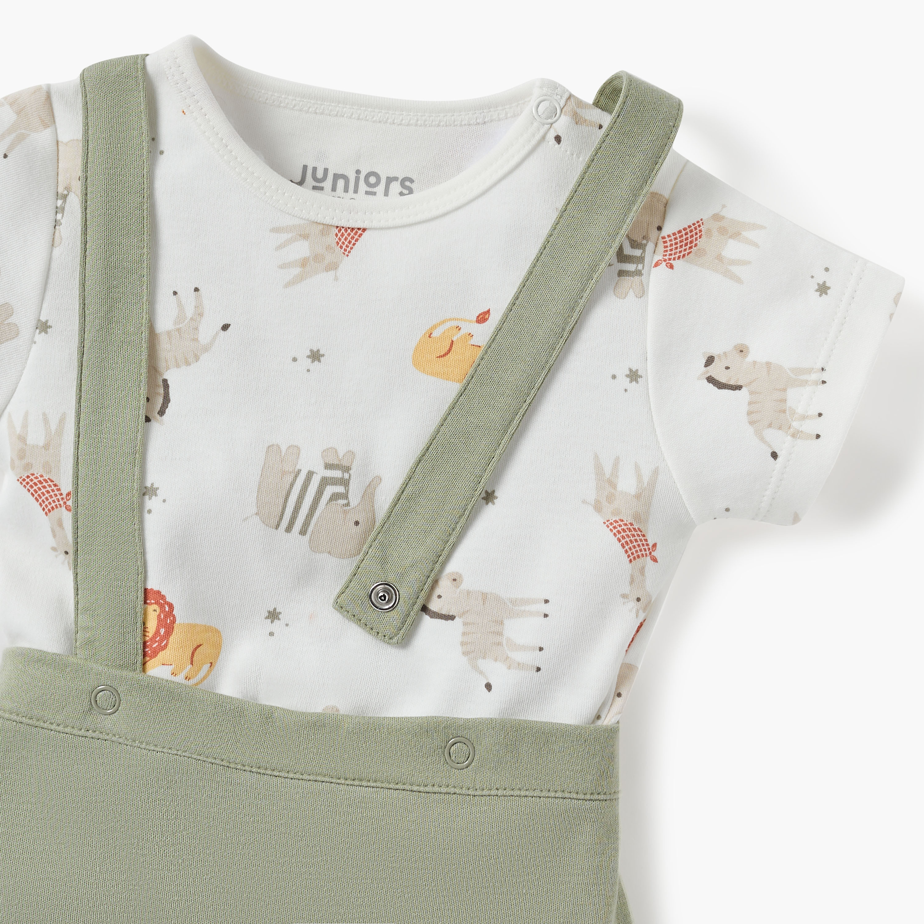 طقم دنغري وتيشيرت بطبعات حيوانات من جونيورز-baby-boys-clothing-rompers-image-2