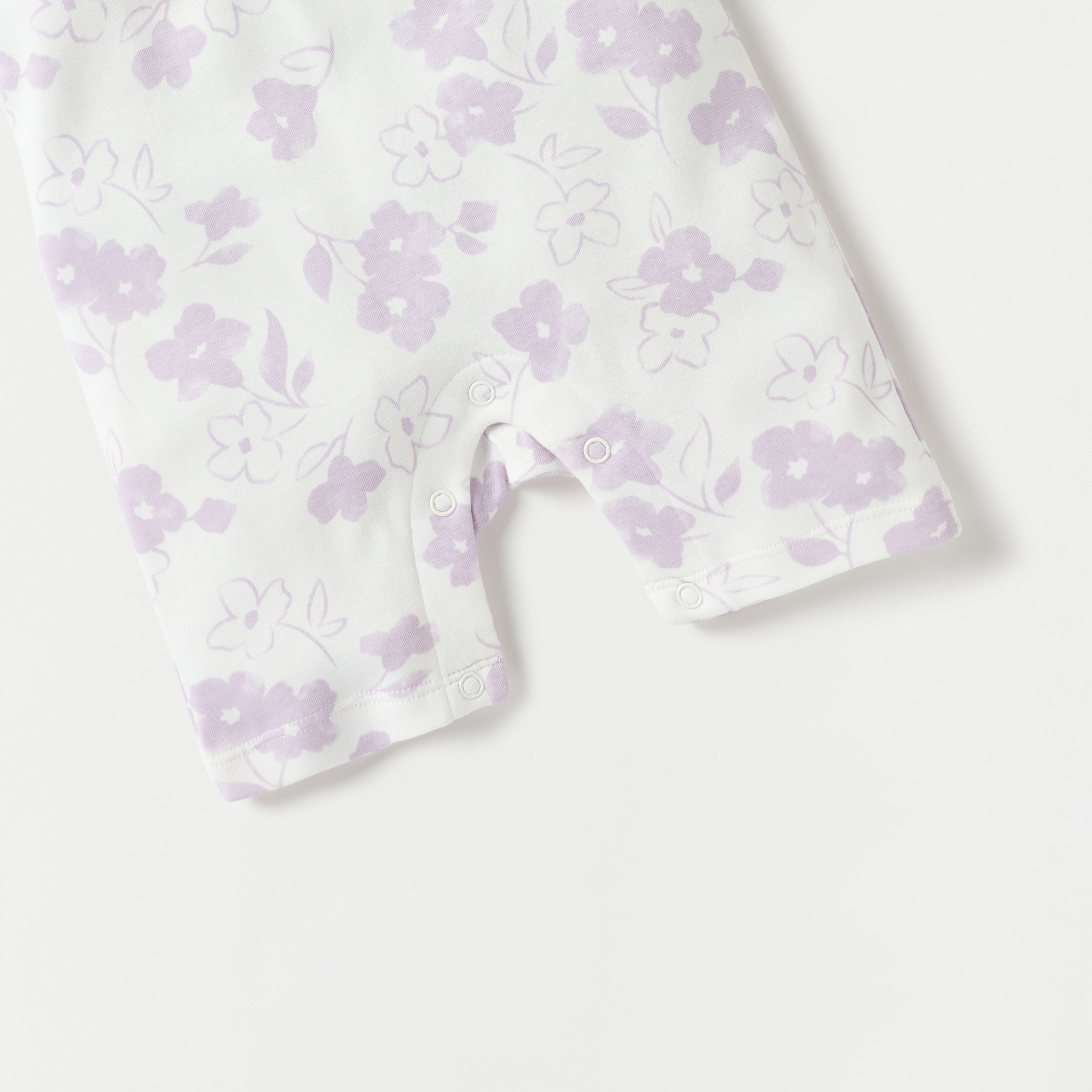 Juniors Floral Print Romper with Cap Sleeves and Ruffle Detail-baby-girls-clothing-rompers-image-4