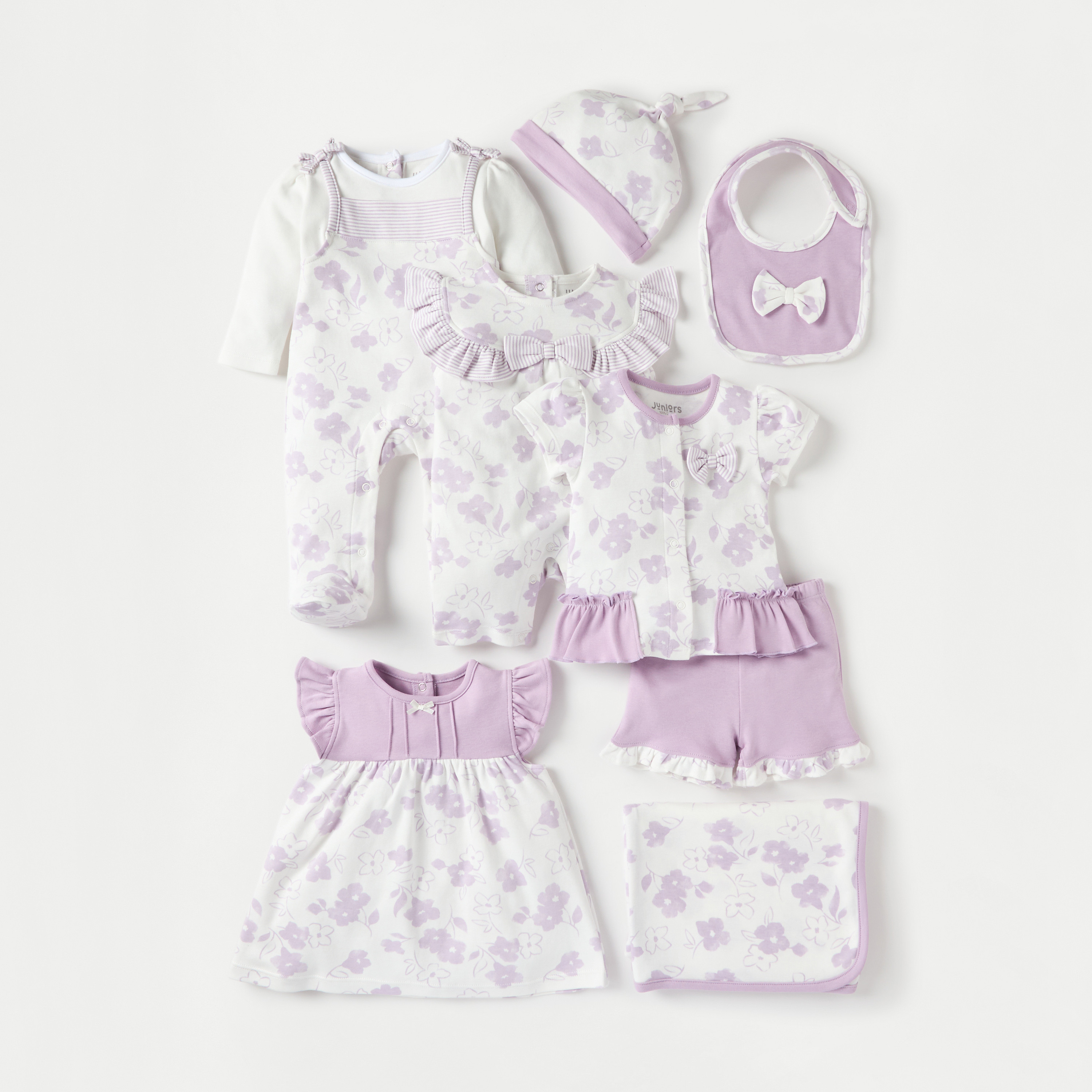 Juniors Floral Print Romper with Cap Sleeves and Ruffle Detail-baby-girls-clothing-rompers-image-5