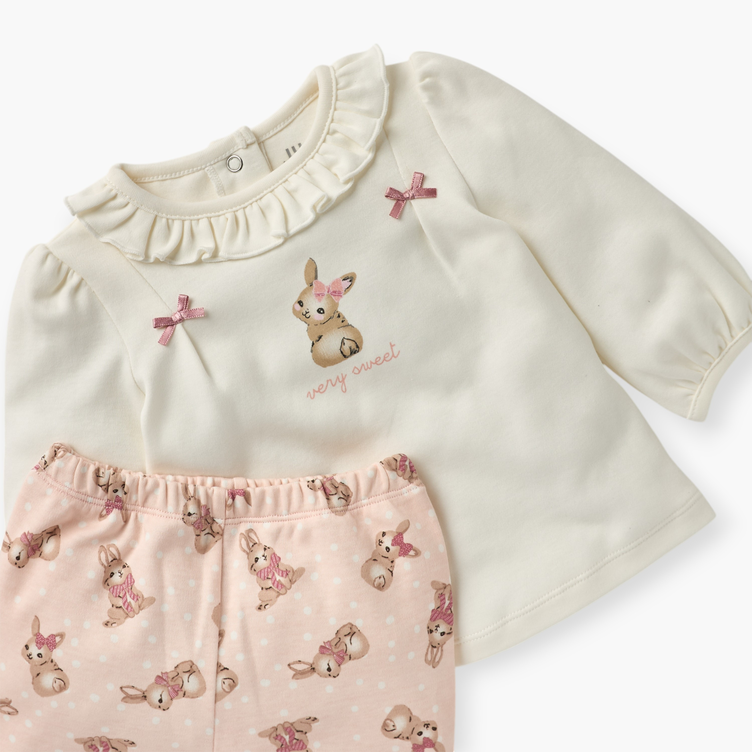 طقم بنطلون بيجاما وبلوزة بطبعات أرانب من جونيورز-baby-girls-clothing-nightwear-pyjamasets-image-4