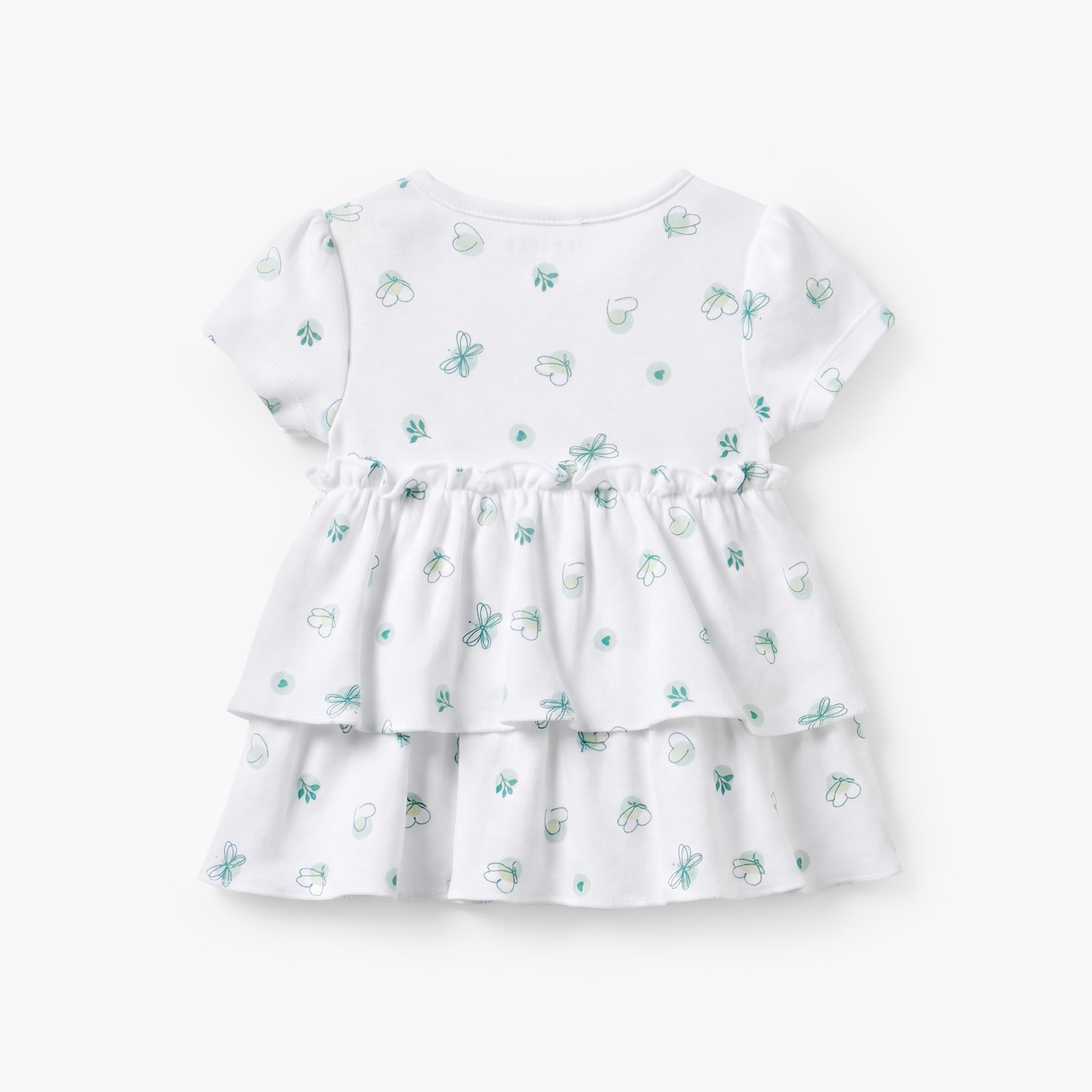 Juniors Cotton Round Neck Short Sleeves Pyjama Set with Ruffles-baby-girls-clothing-nightwear-pyjamasets-image-3