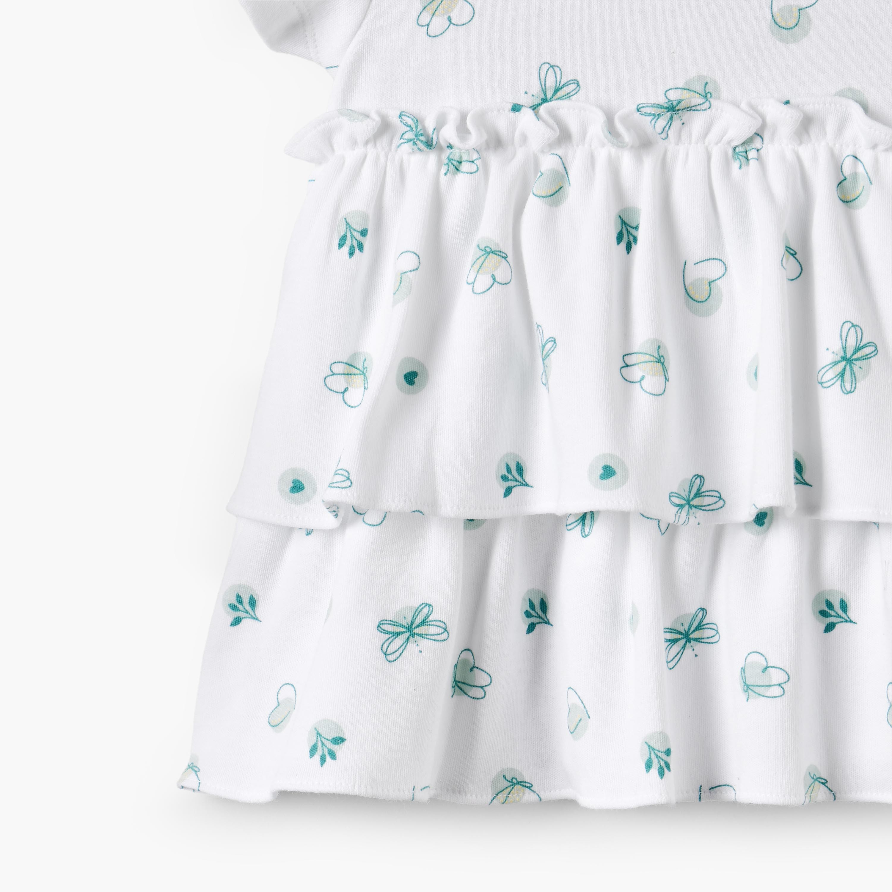 Juniors Cotton Round Neck Short Sleeves Pyjama Set with Ruffles-baby-girls-clothing-nightwear-pyjamasets-image-5