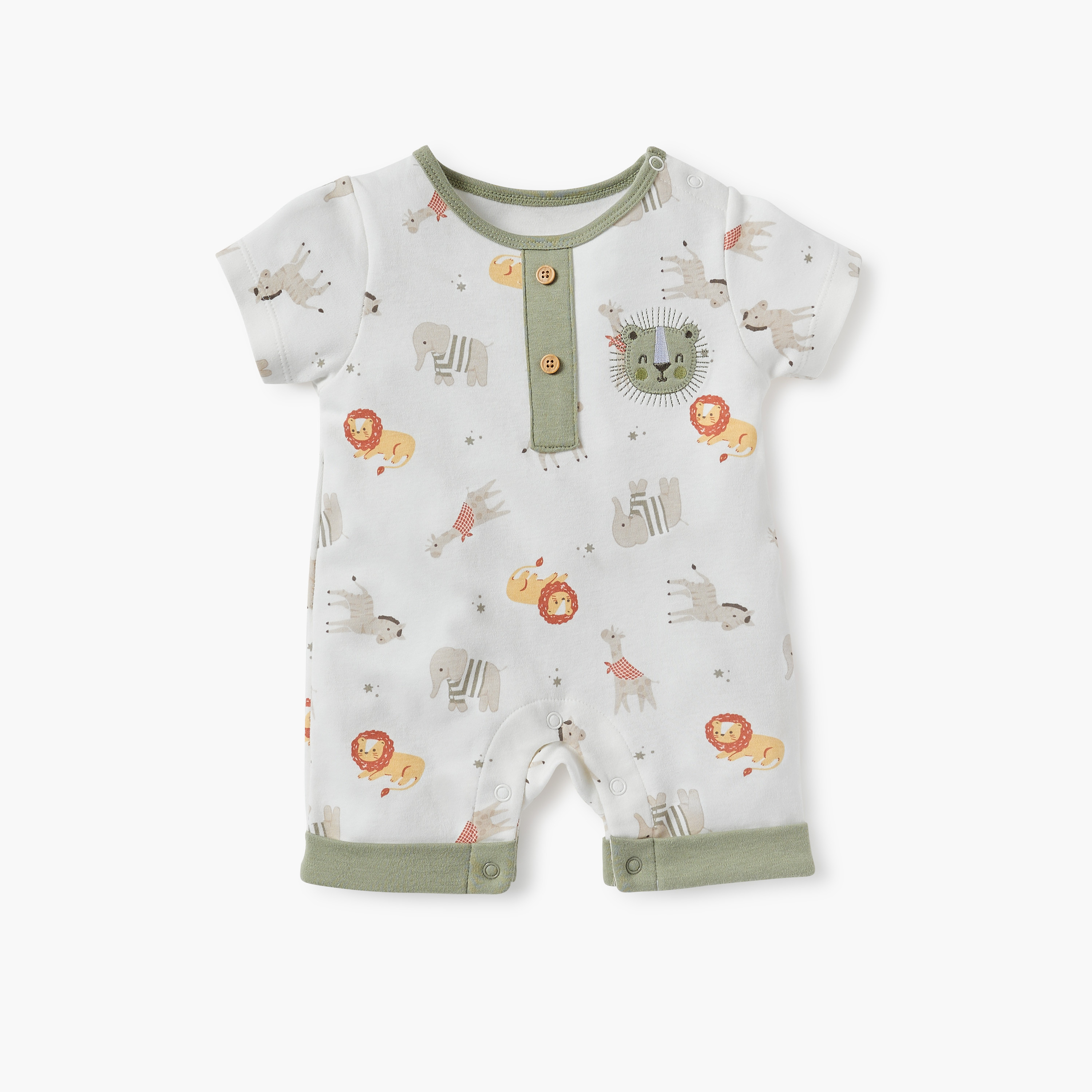 Juniors Animal Print Romper with Short Sleeves-baby-boys-clothing-rompers-image-1