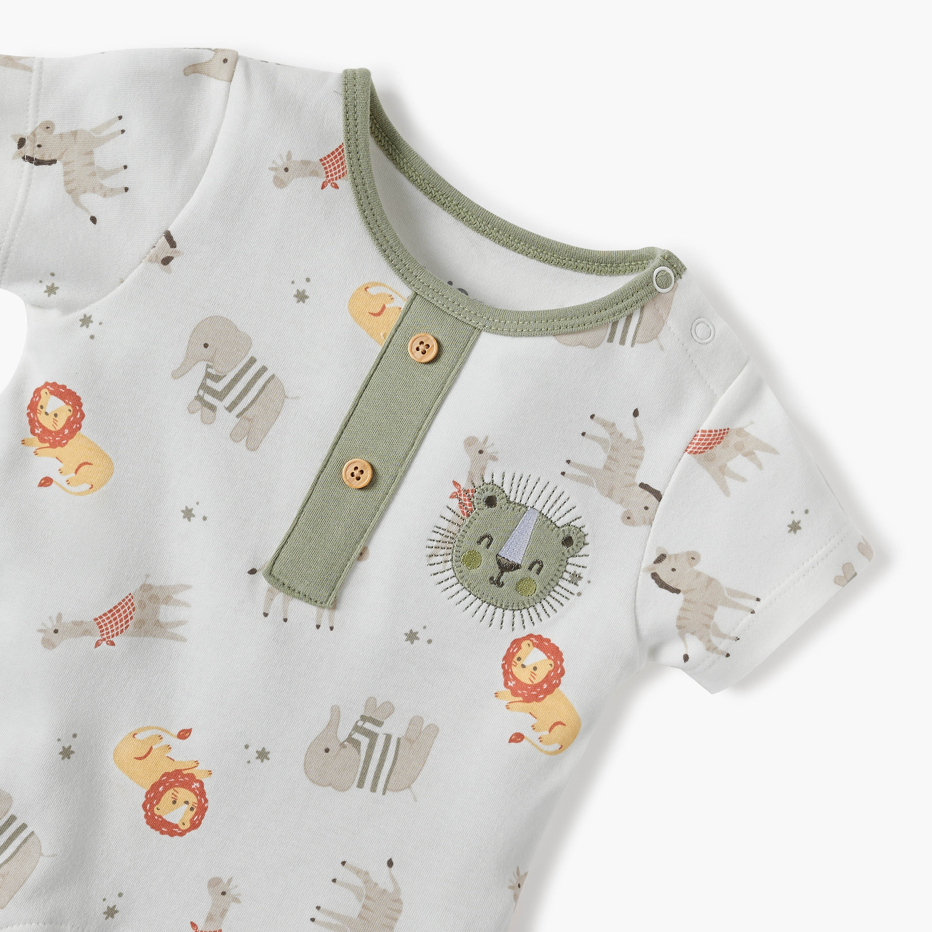 Juniors Animal Print Romper with Short Sleeves-baby-boys-clothing-rompers-image-3