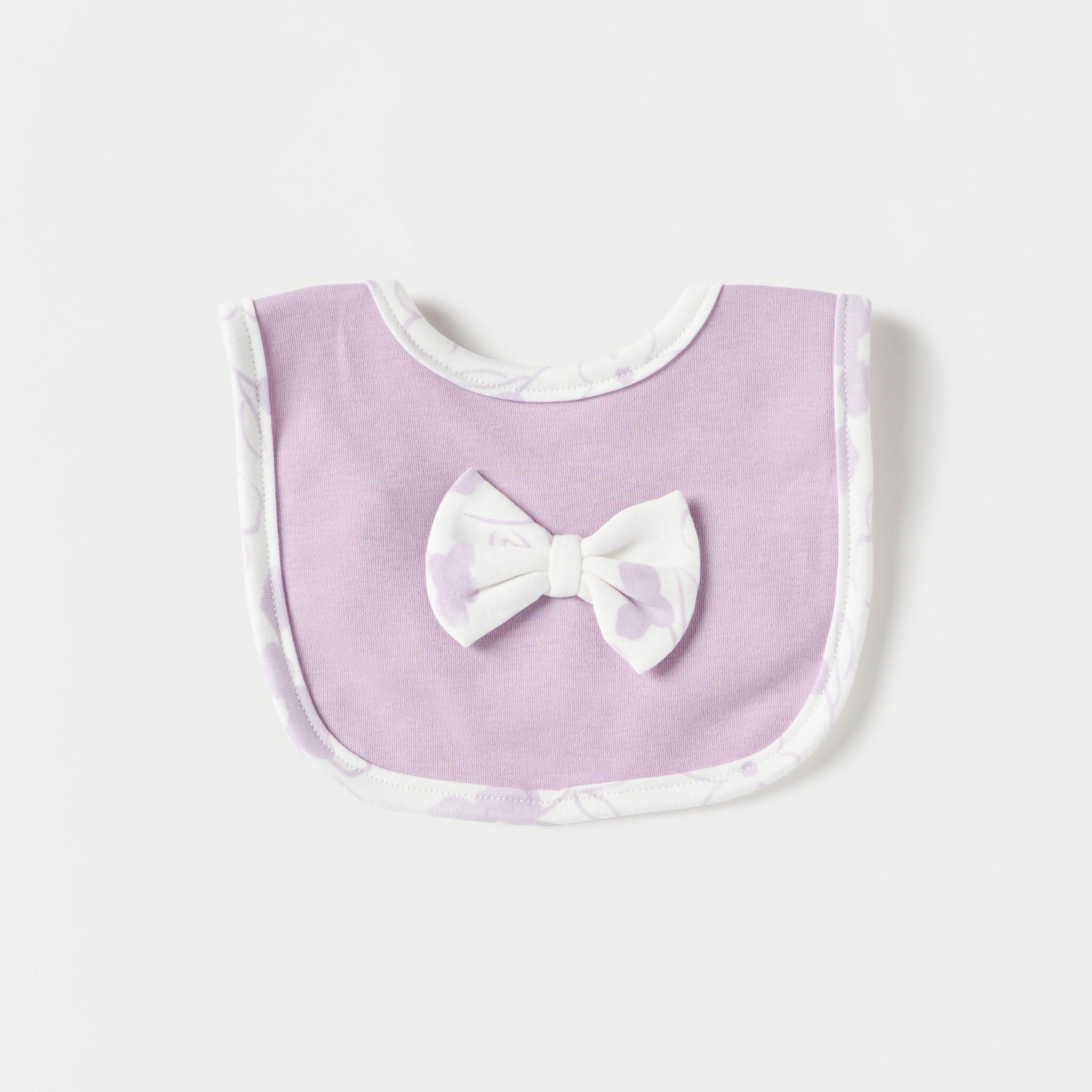 Juniors Bow Applique Bib with Button Closure-baby-feeding-bibs-image-1