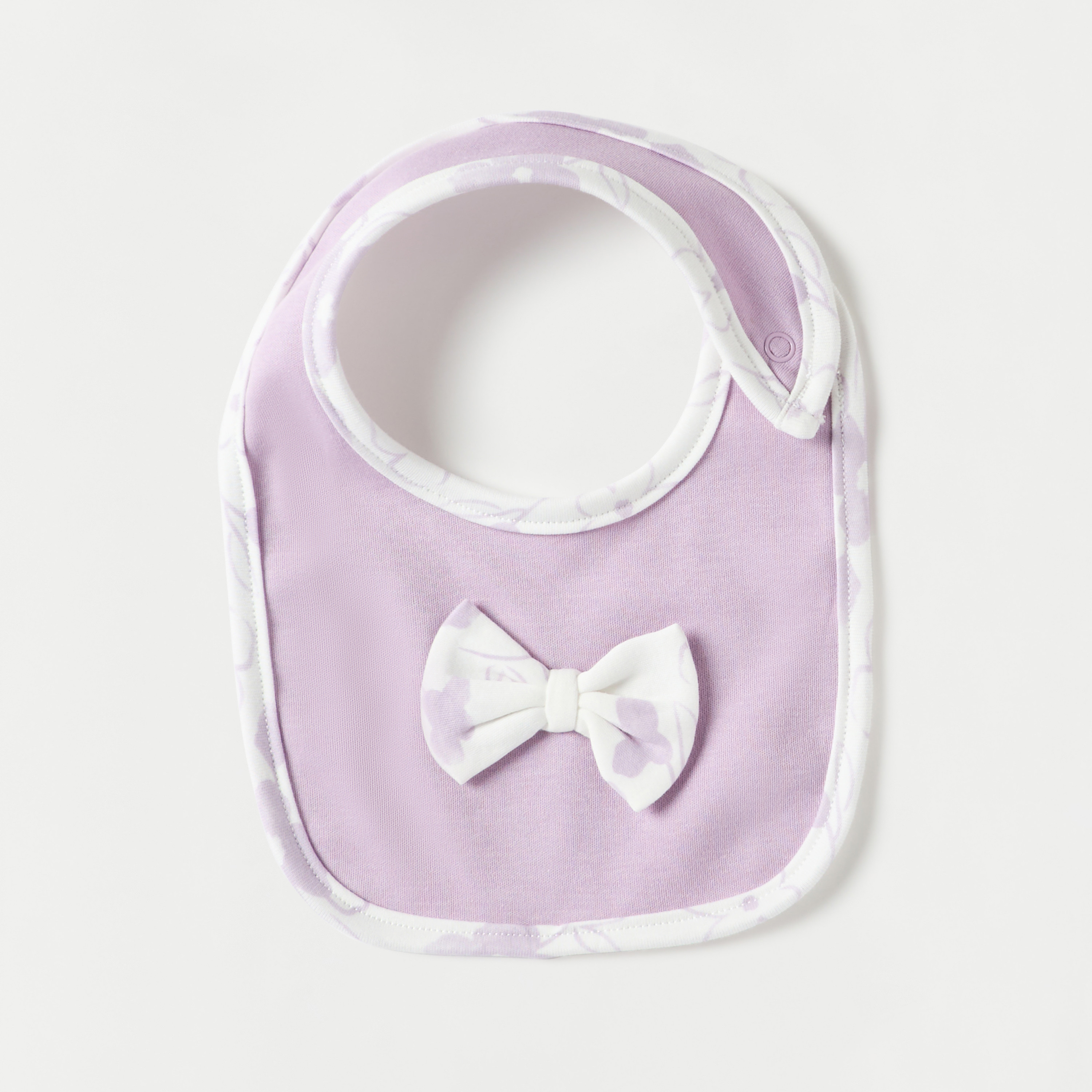 Juniors Bow Applique Bib with Button Closure-baby-feeding-bibs-image-2