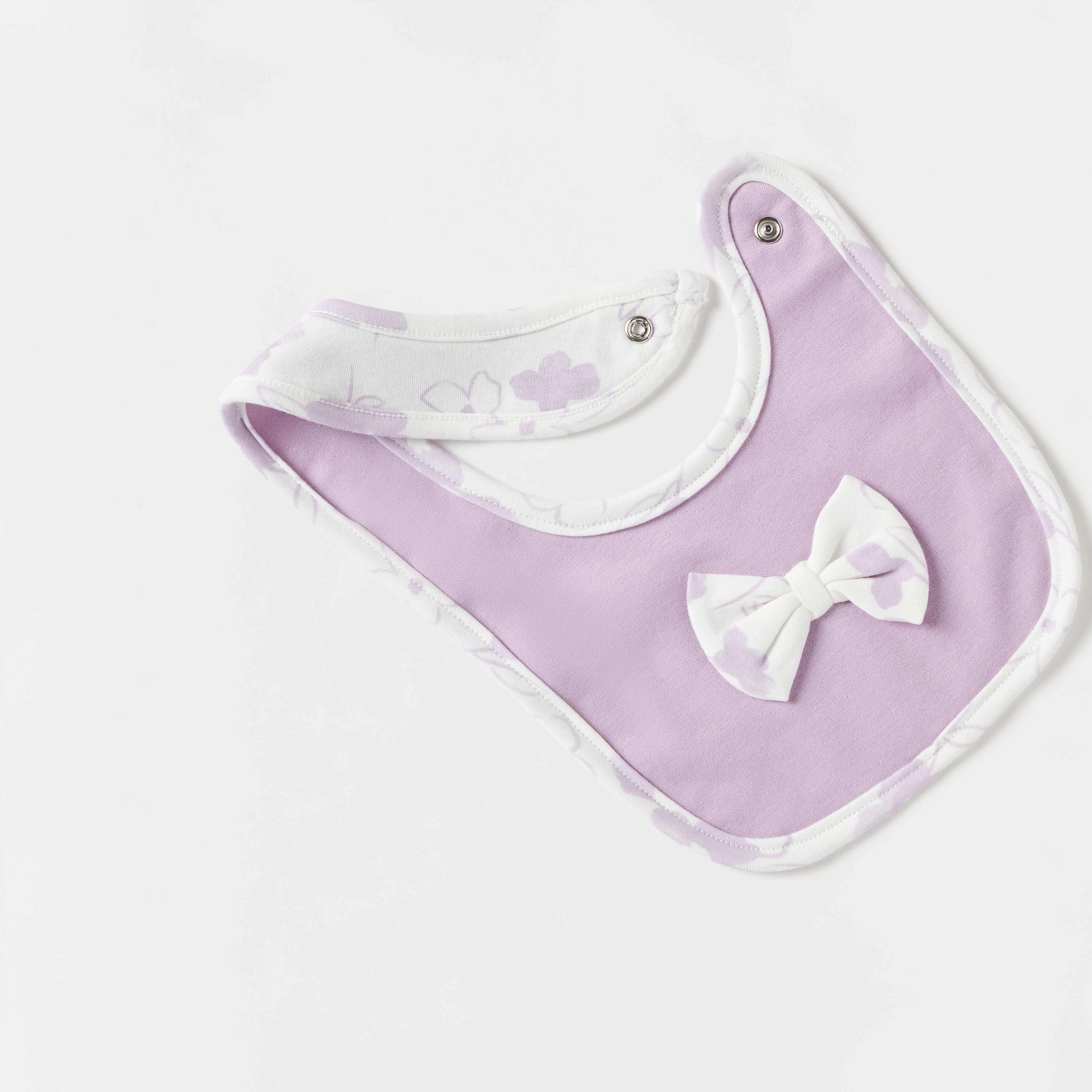 Juniors Bow Applique Bib with Button Closure-baby-feeding-bibs-image-3