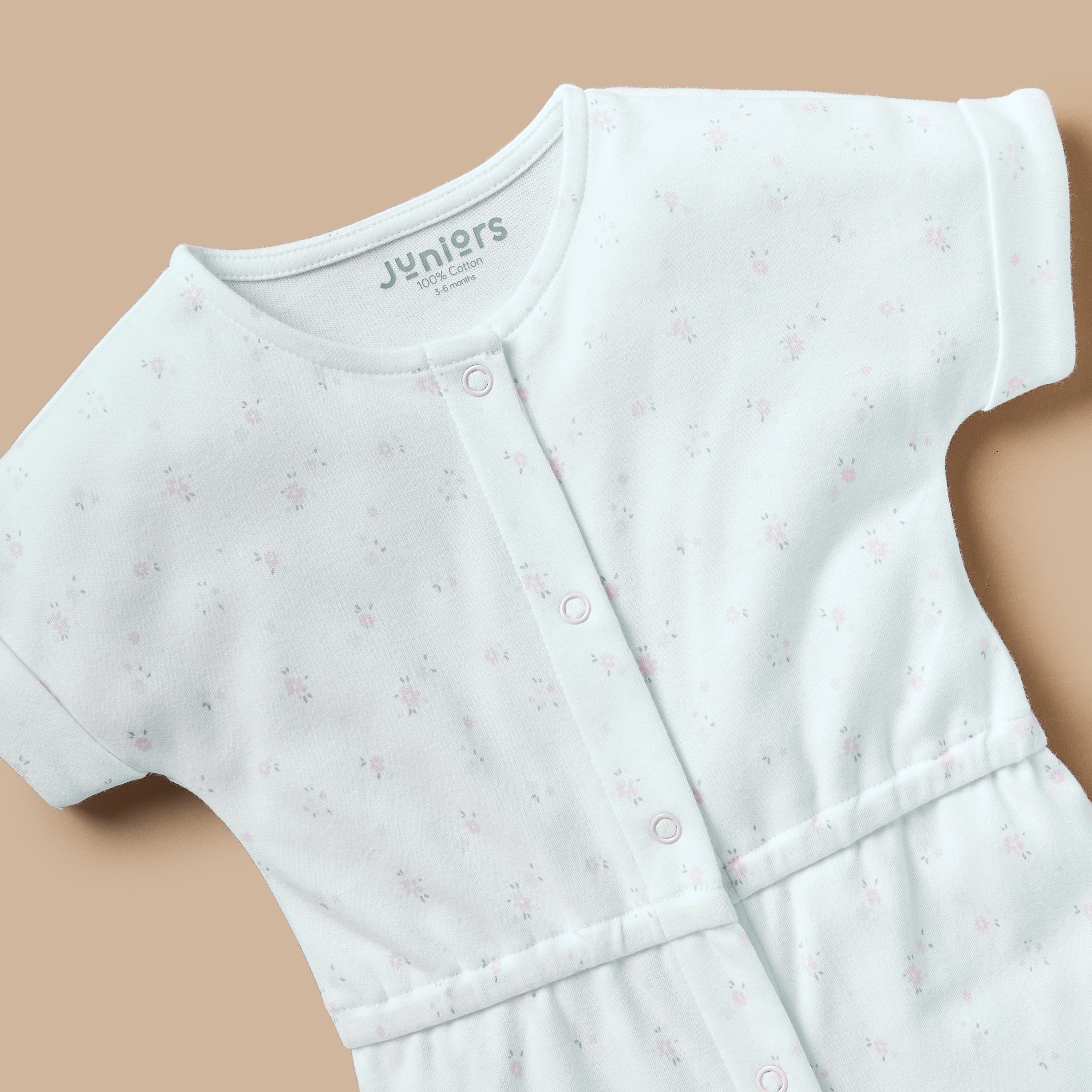Juniors All-Over Floral Print Sleepsuit with Short Sleeves-baby-girls-clothing-nightwear-sleepsuits-image-3