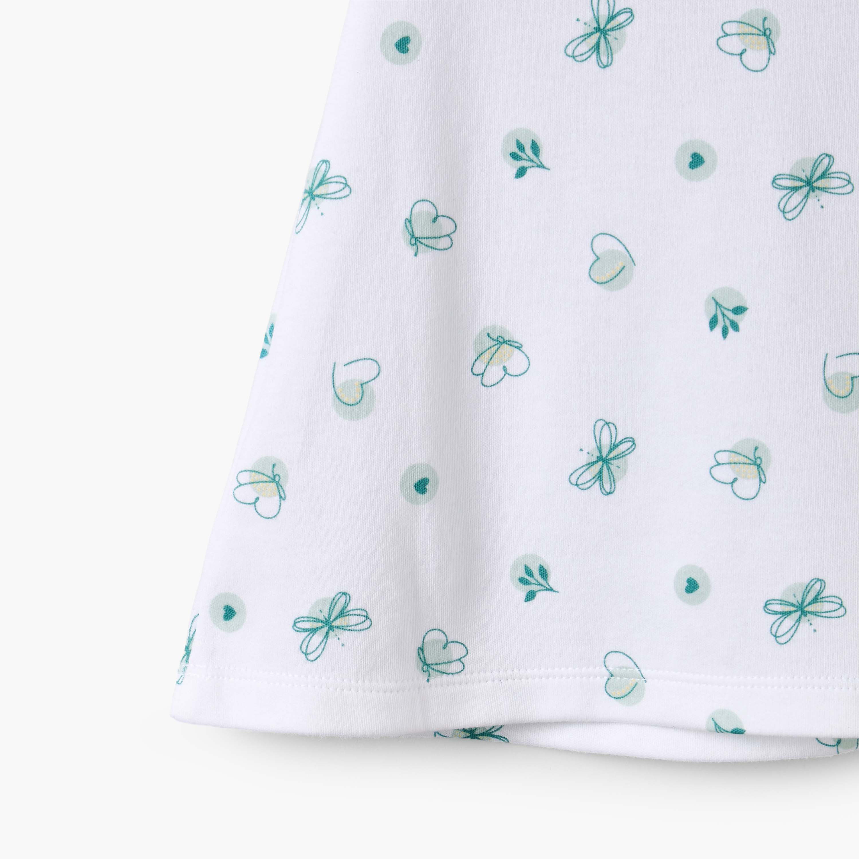 Juniors Round Neck Short Sleeves Knee Length A-line Dress with Butterfly Print-baby-girls-clothing-dressesandjumpsuits-image-4