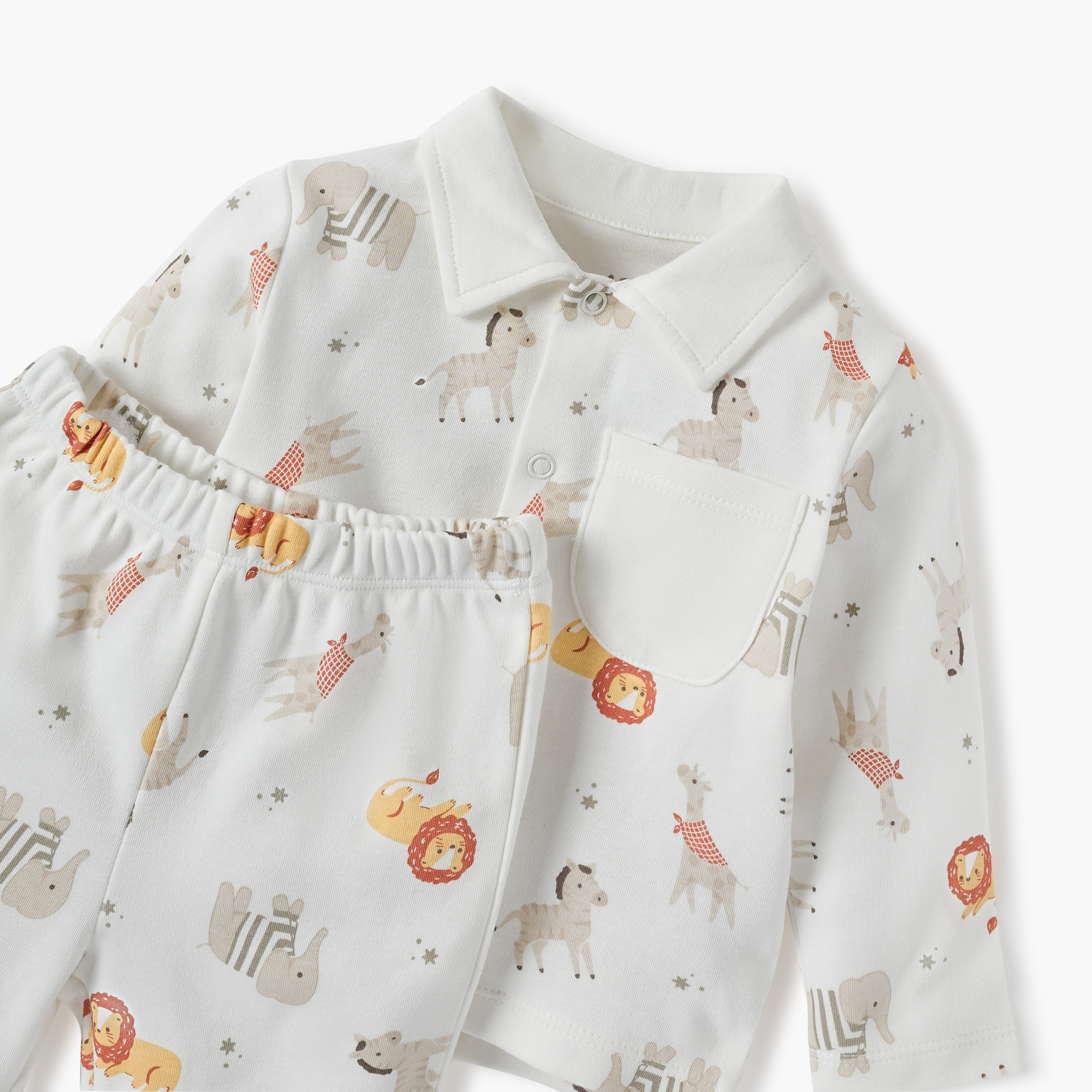 Juniors Animal Print Shirt and Pyjama Set-baby-boys-clothing-nightwear-pyjamasets-image-4