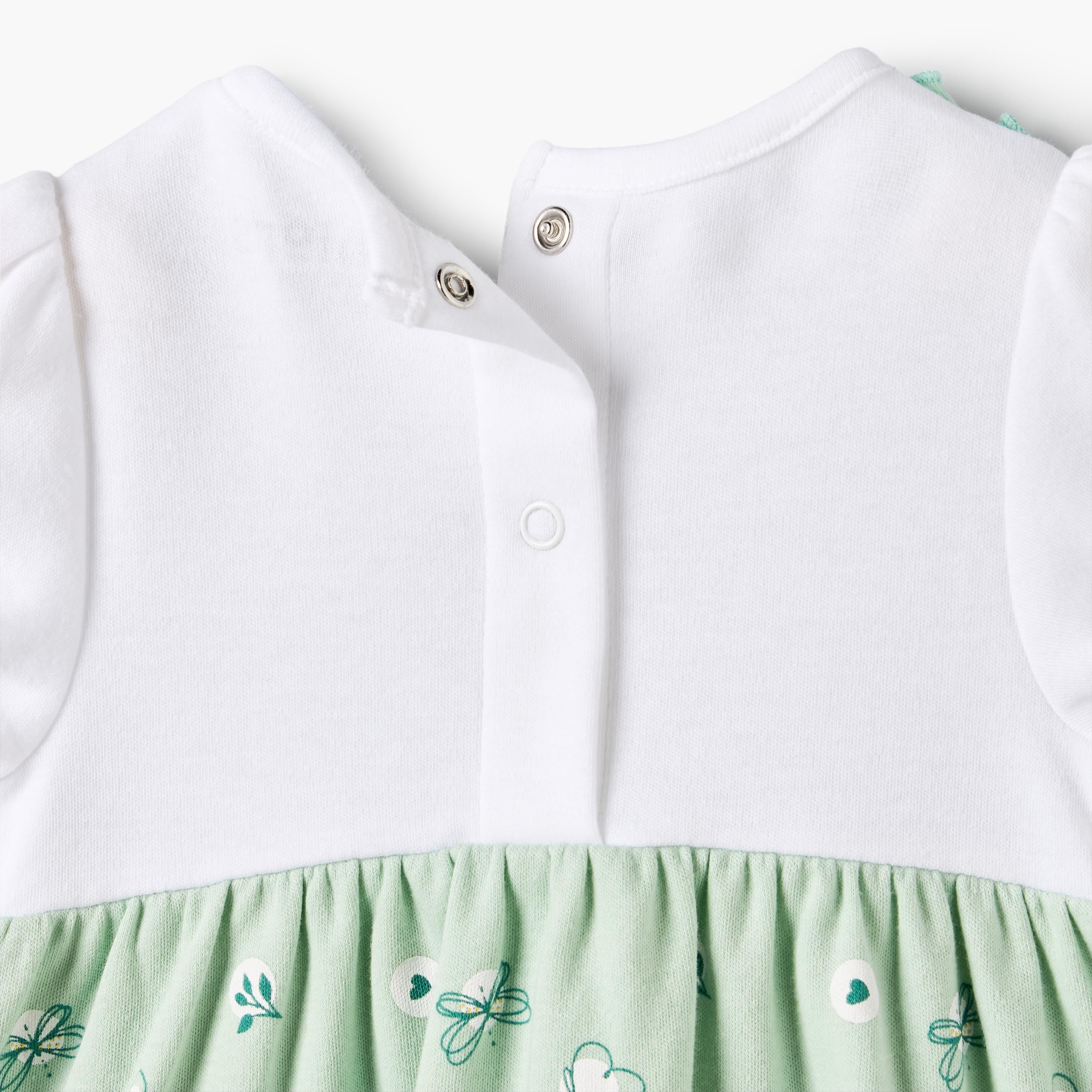Juniors Round Neck Short Sleeves Knee Length Dress with Butterfly Print-baby-girls-clothing-dressesandjumpsuits-image-5