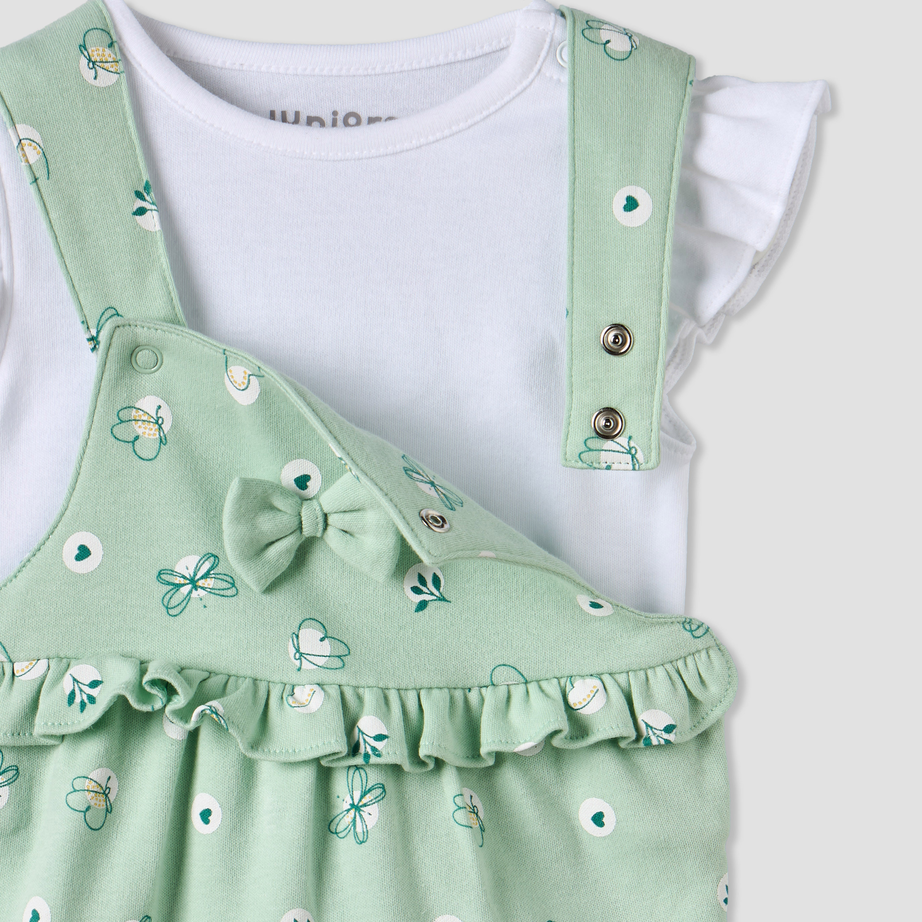 Juniors Round Neck Short Sleeves Top and Dungaree Set with Ruffles-baby-girls-clothing-setsandcoords-image-6