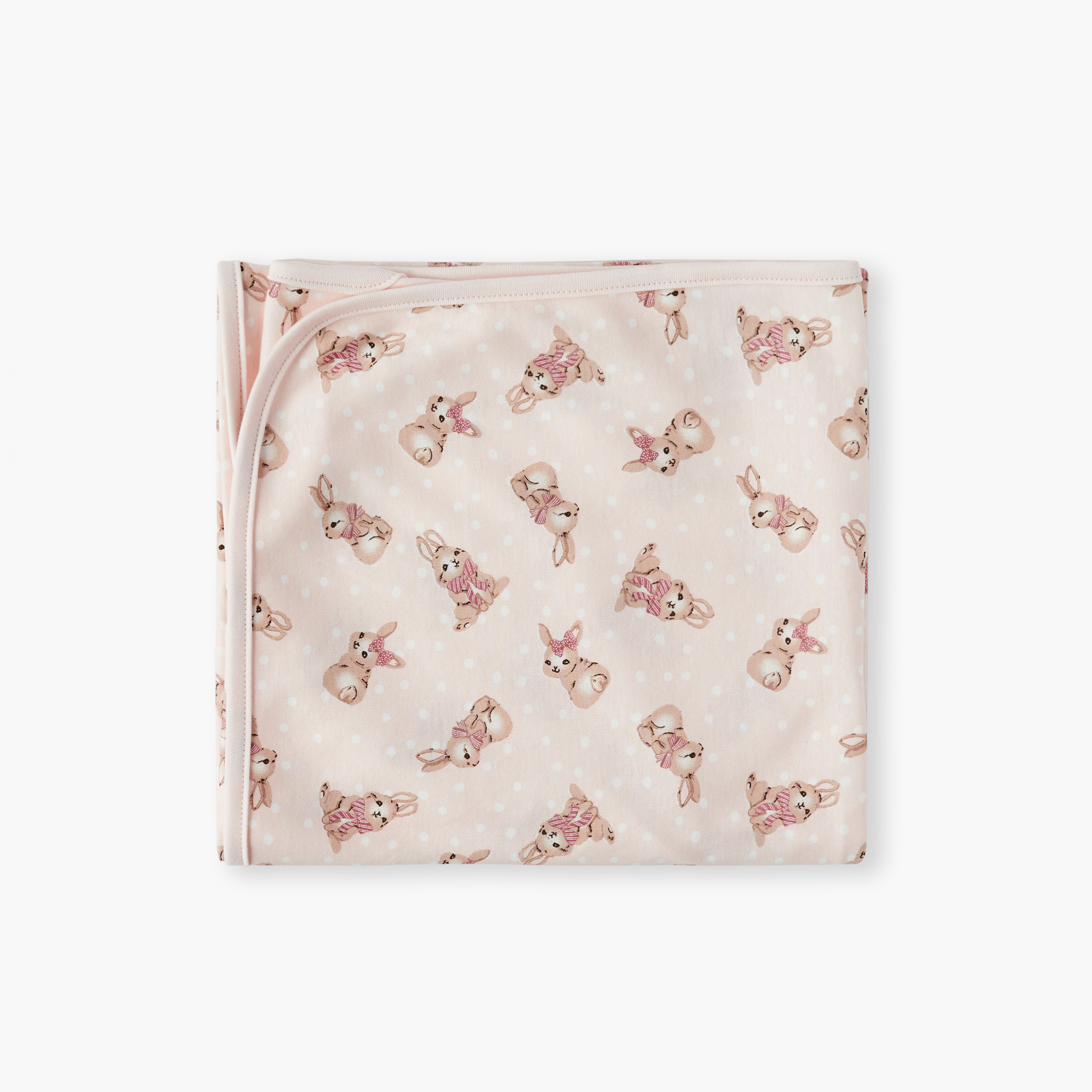 Juniors Bunny Print Receiving Blanket - 71x81 cm-baby-nursery-blanketsandswaddles-receivingblankets-image-3