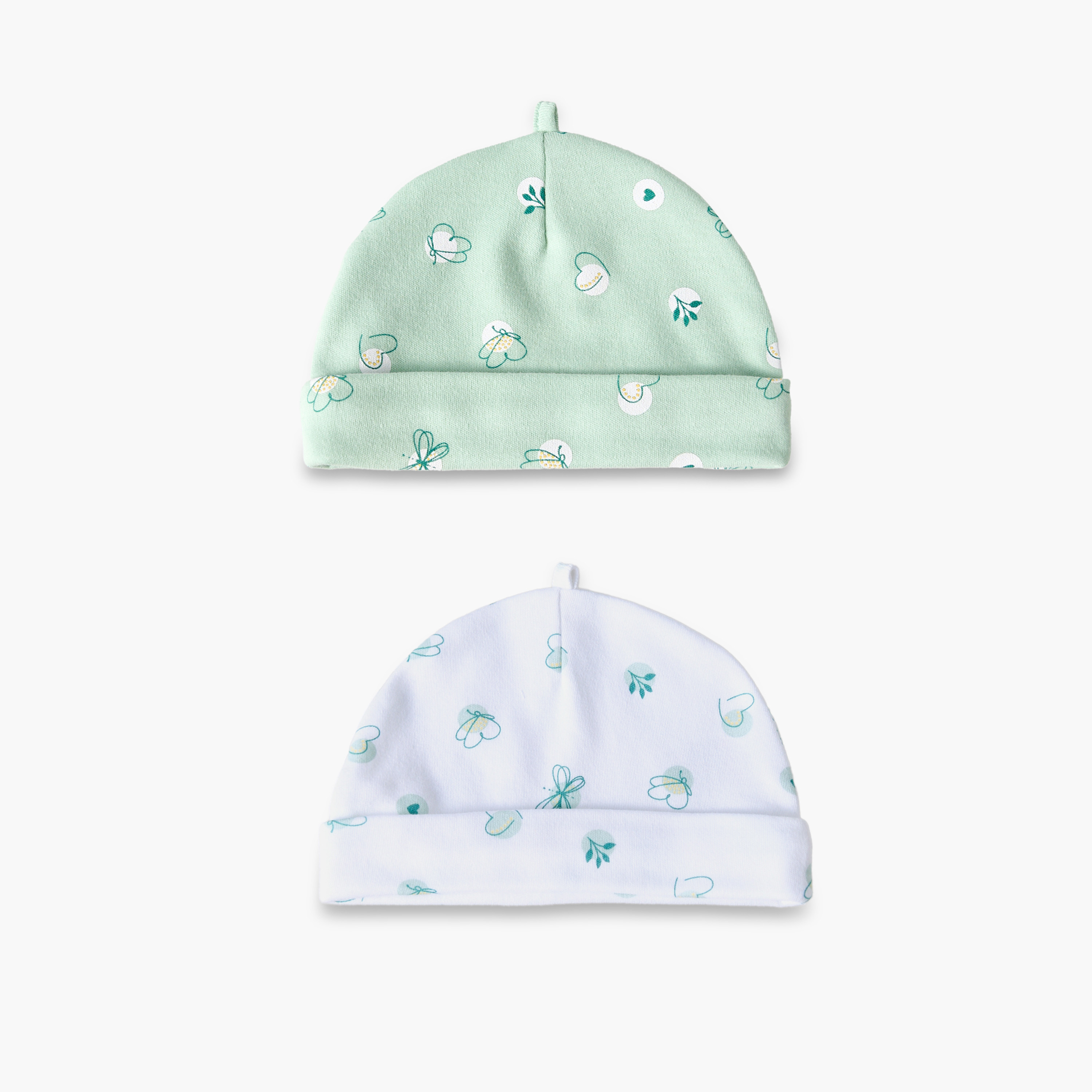 Pack of 2 Juniors Cap with Butterfly Print-baby-girls-accessories-caps-image-1