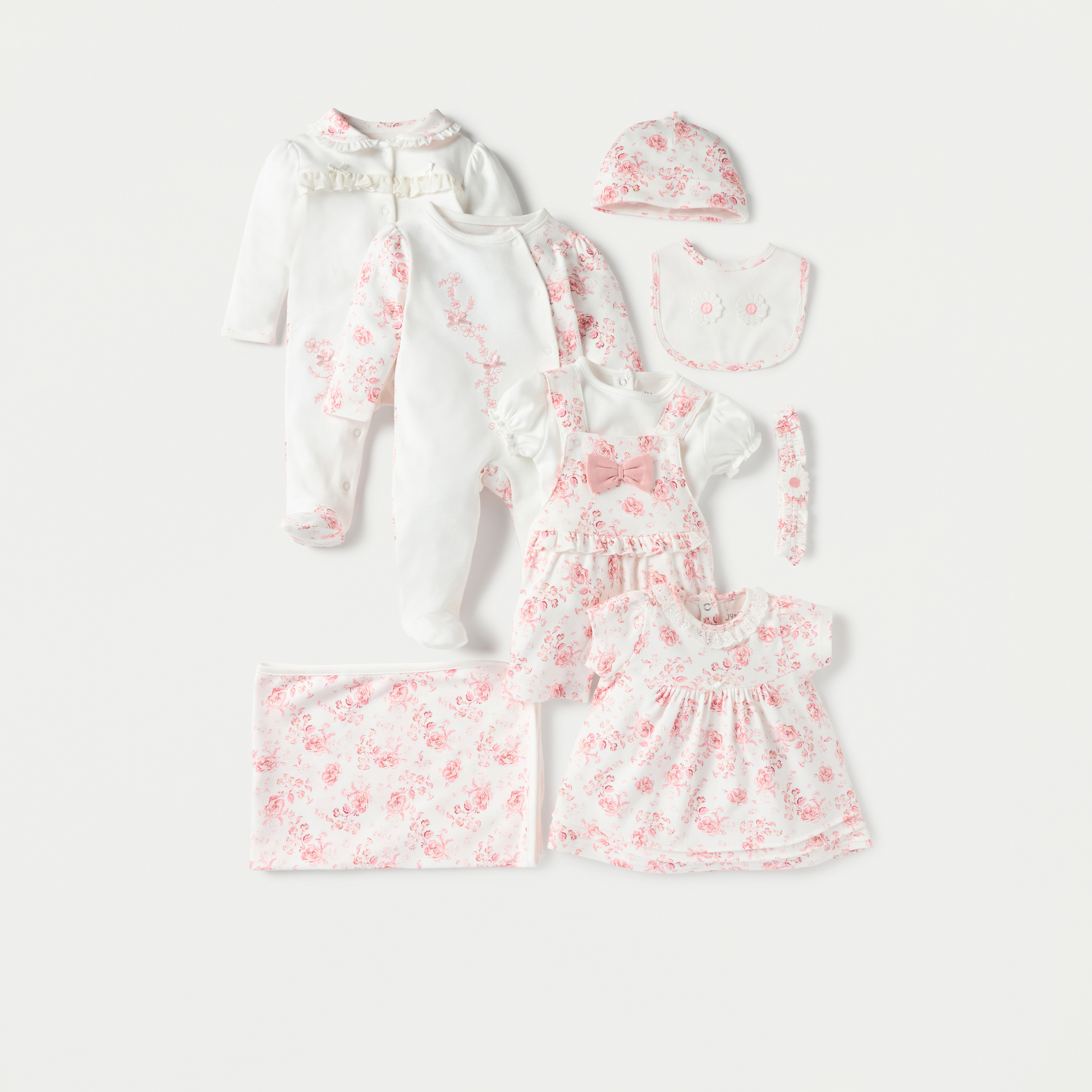 Juniors Floral Print Sleepsuit with Long Sleeves and Button Closure-baby-girls-clothing-nightwear-sleepsuits-image-5