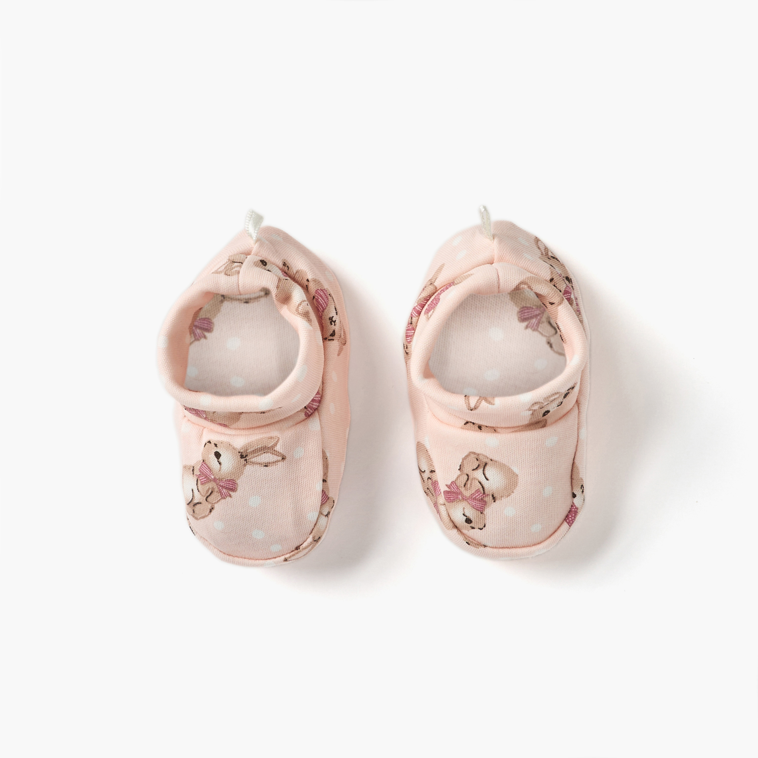 Juniors Bunny Print Booties-baby-girls-shoes-booties-image-2