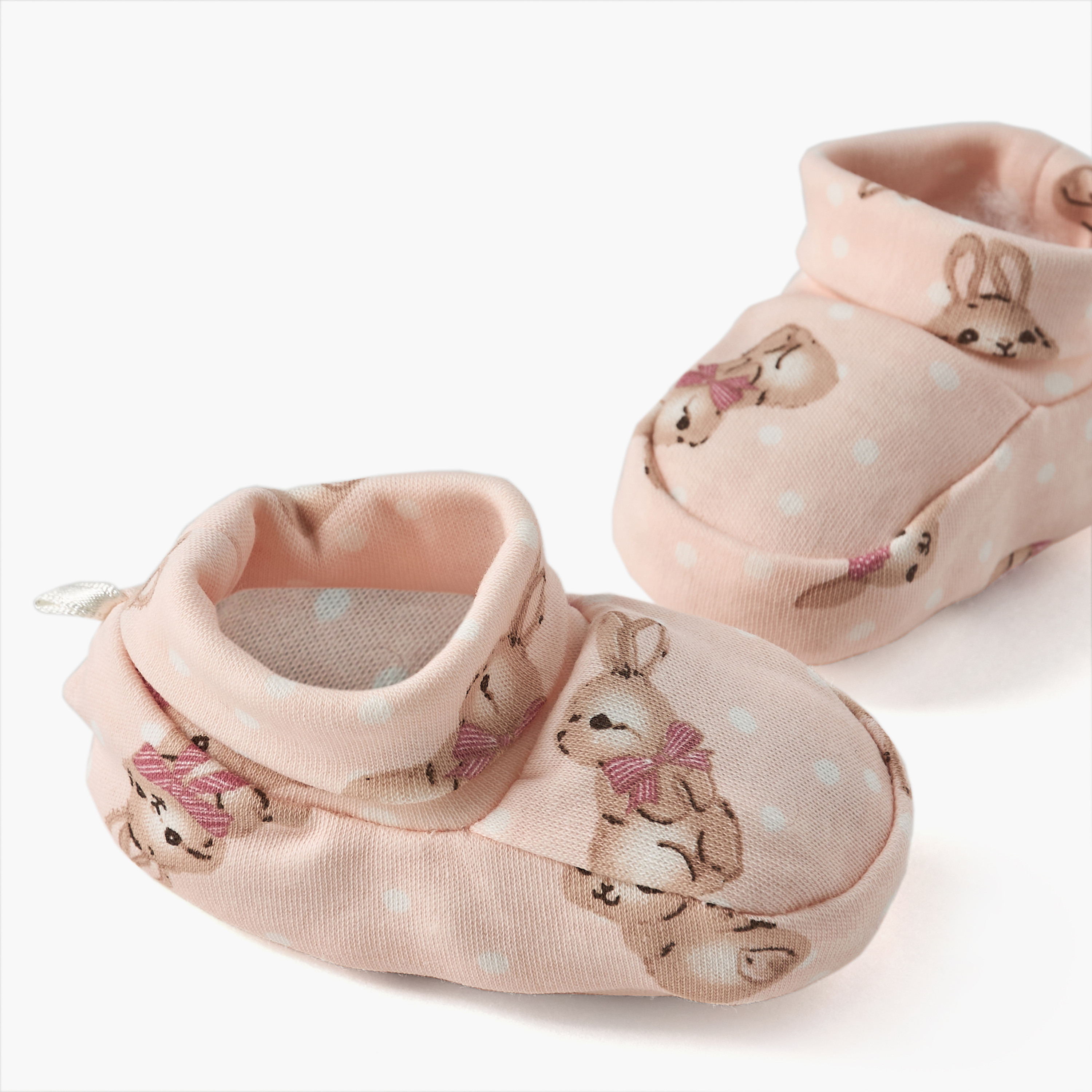 Juniors Bunny Print Booties-baby-girls-shoes-booties-image-3