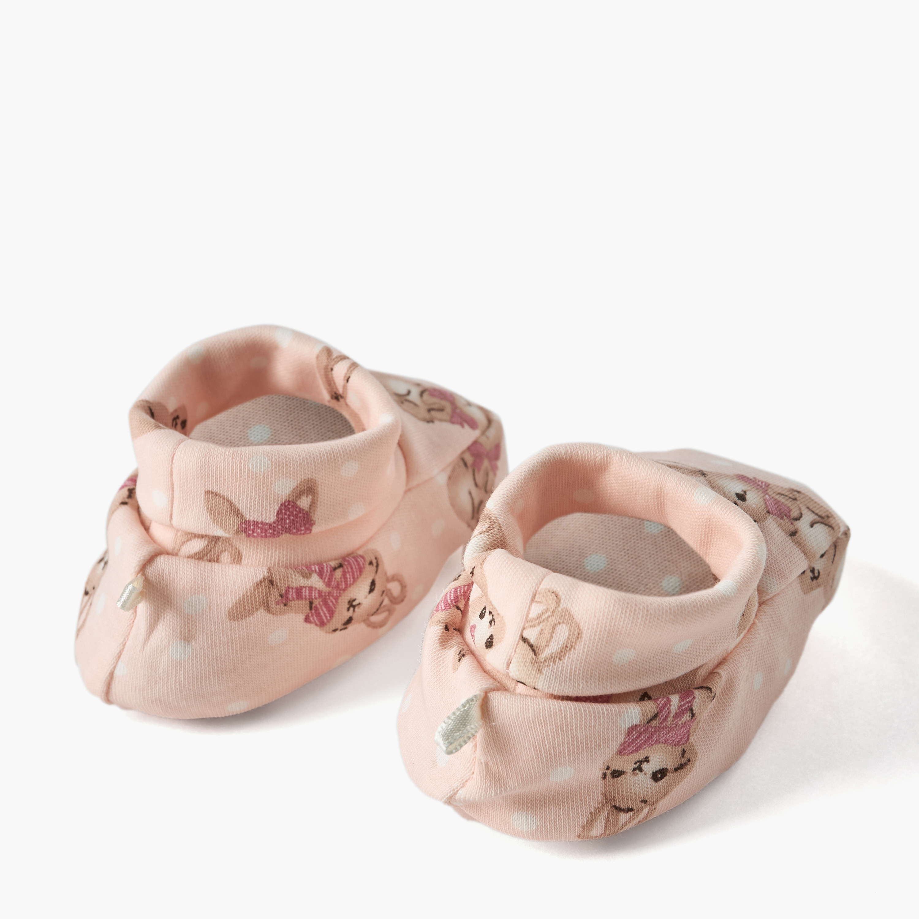 Juniors Bunny Print Booties-baby-girls-shoes-booties-image-4