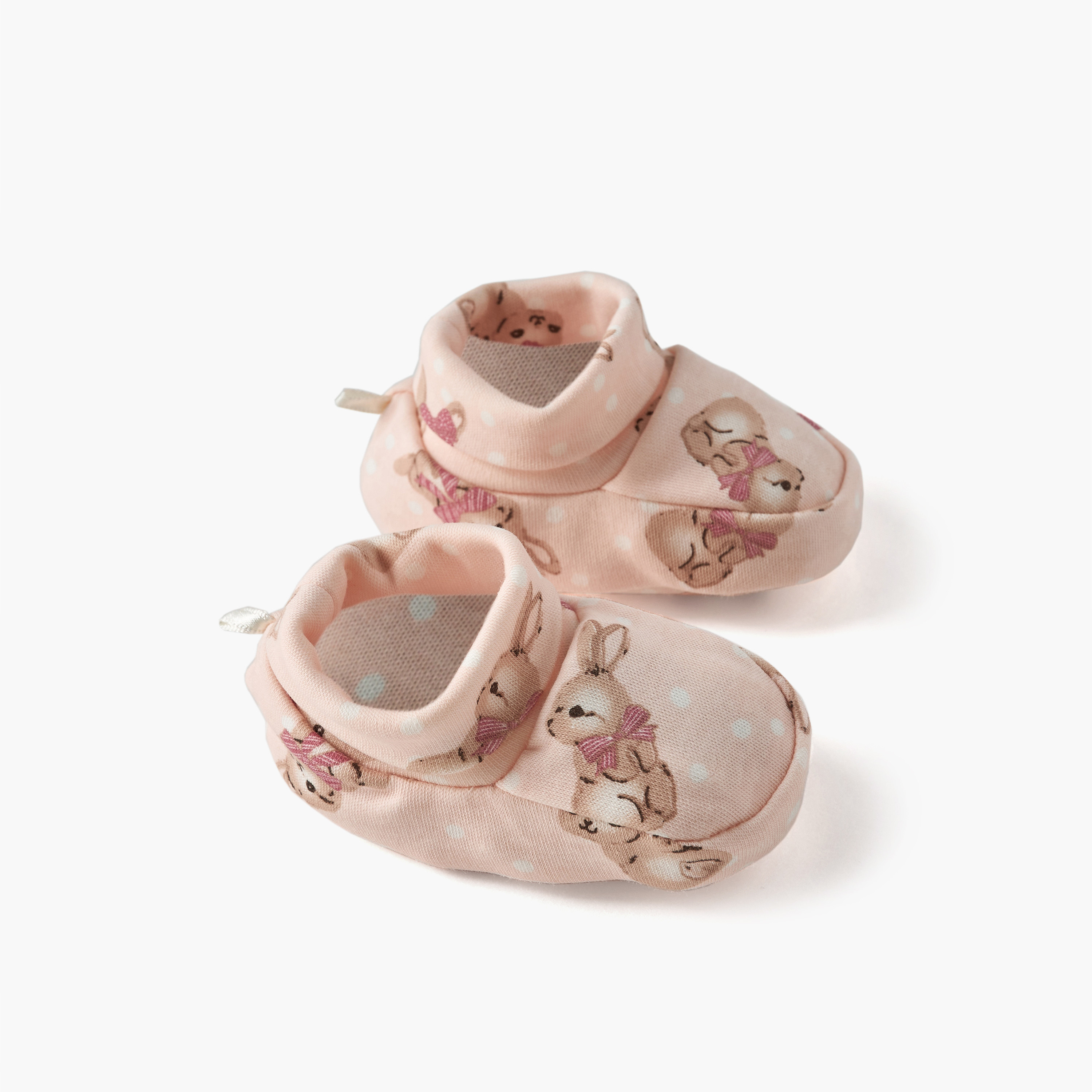 Juniors Bunny Print Booties-baby-girls-shoes-booties-image-5