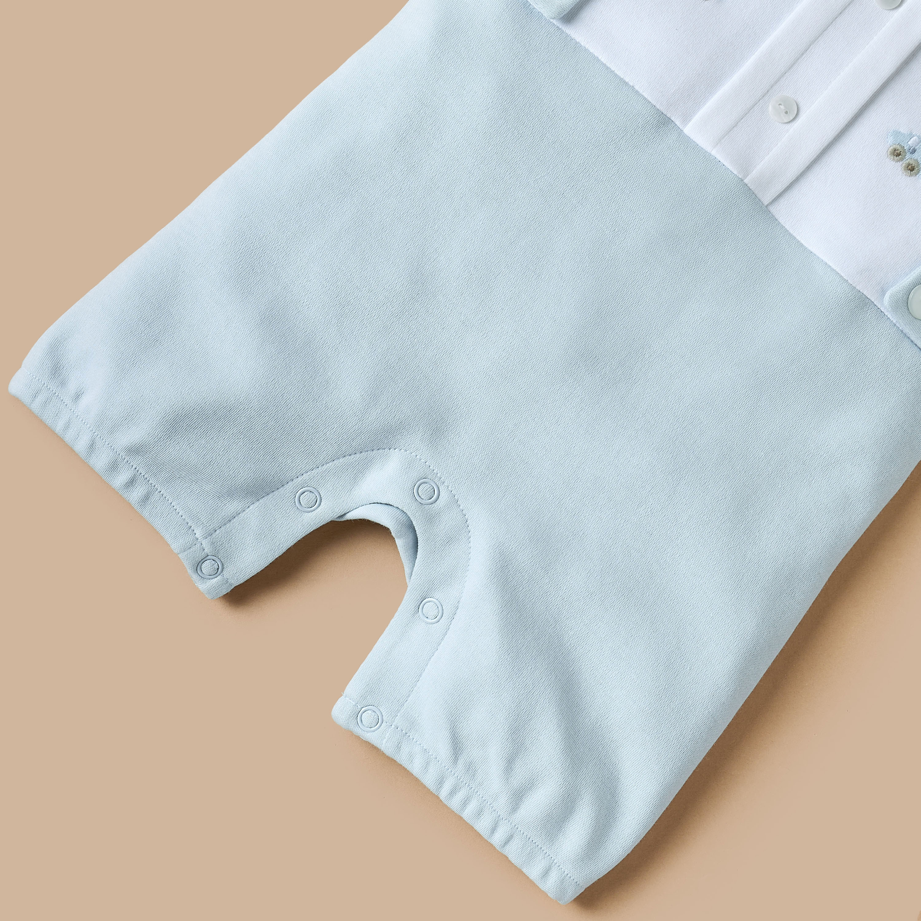 Juniors Embroidered Romper with Short Sleeves-baby-boys-clothing-rompers-image-4
